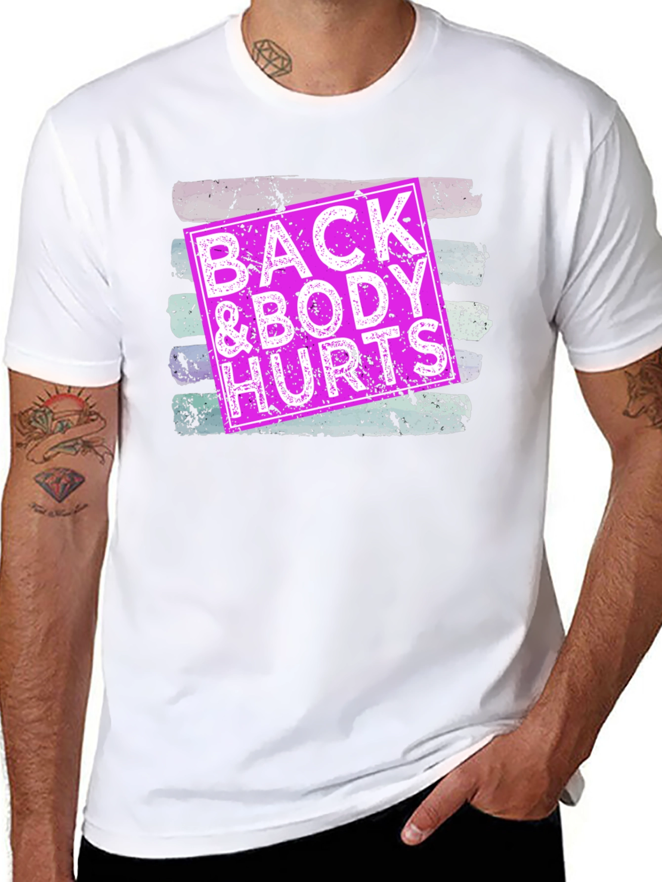 Black Back & Body Hurts Graphic Tee - Unisex view 8