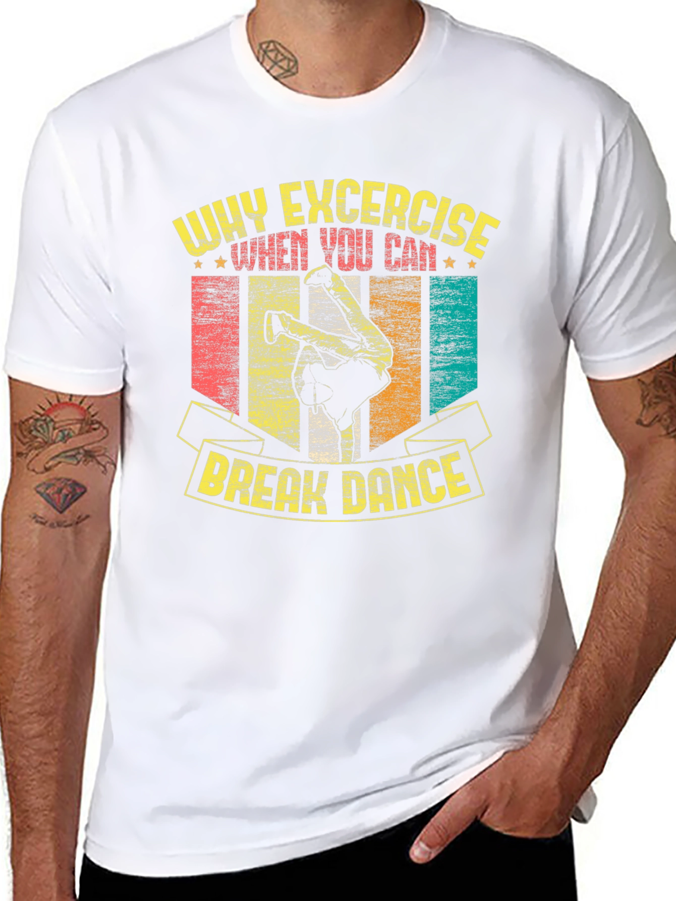 Black Why Exercise? Break Dance T-Shirt view 8