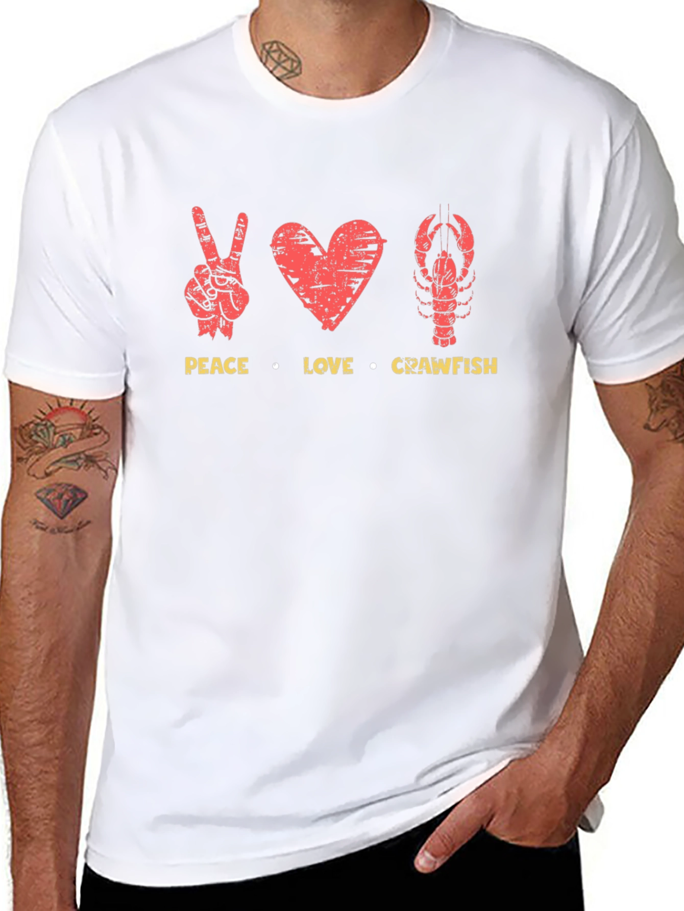 Peace Love Crawfish Graphic T-Shirt - 8