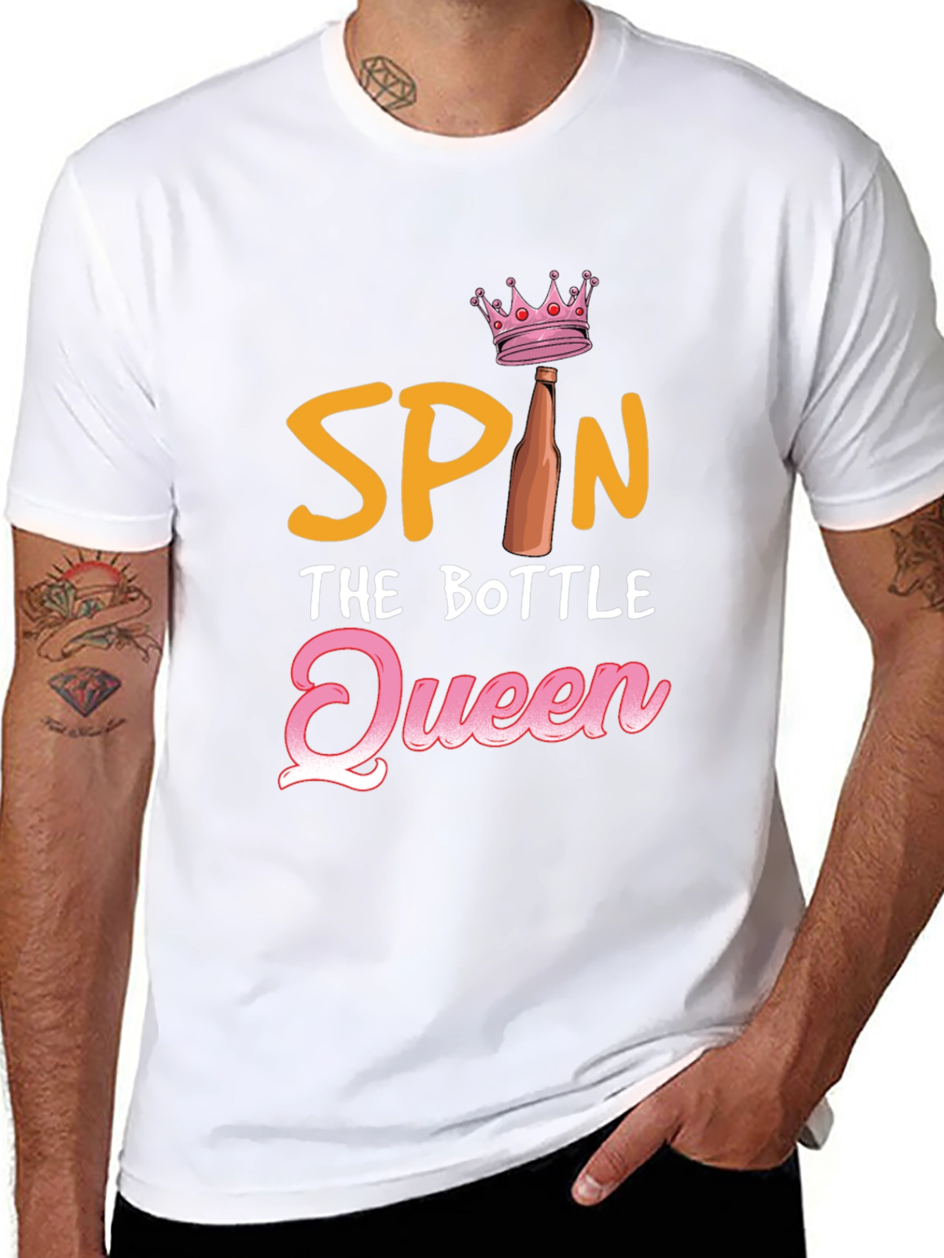 Black Spin the Bottle Queen T-Shirt view 8