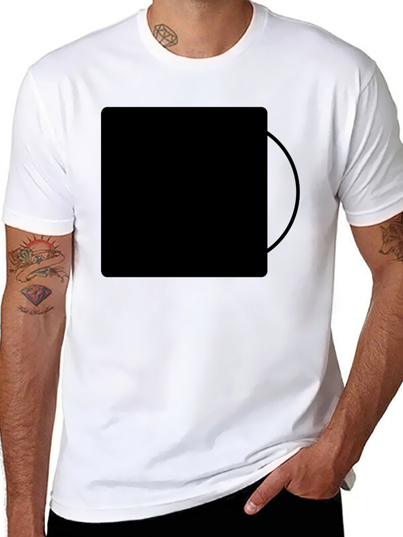 Black Classic Black Men's T-Shirt view 8