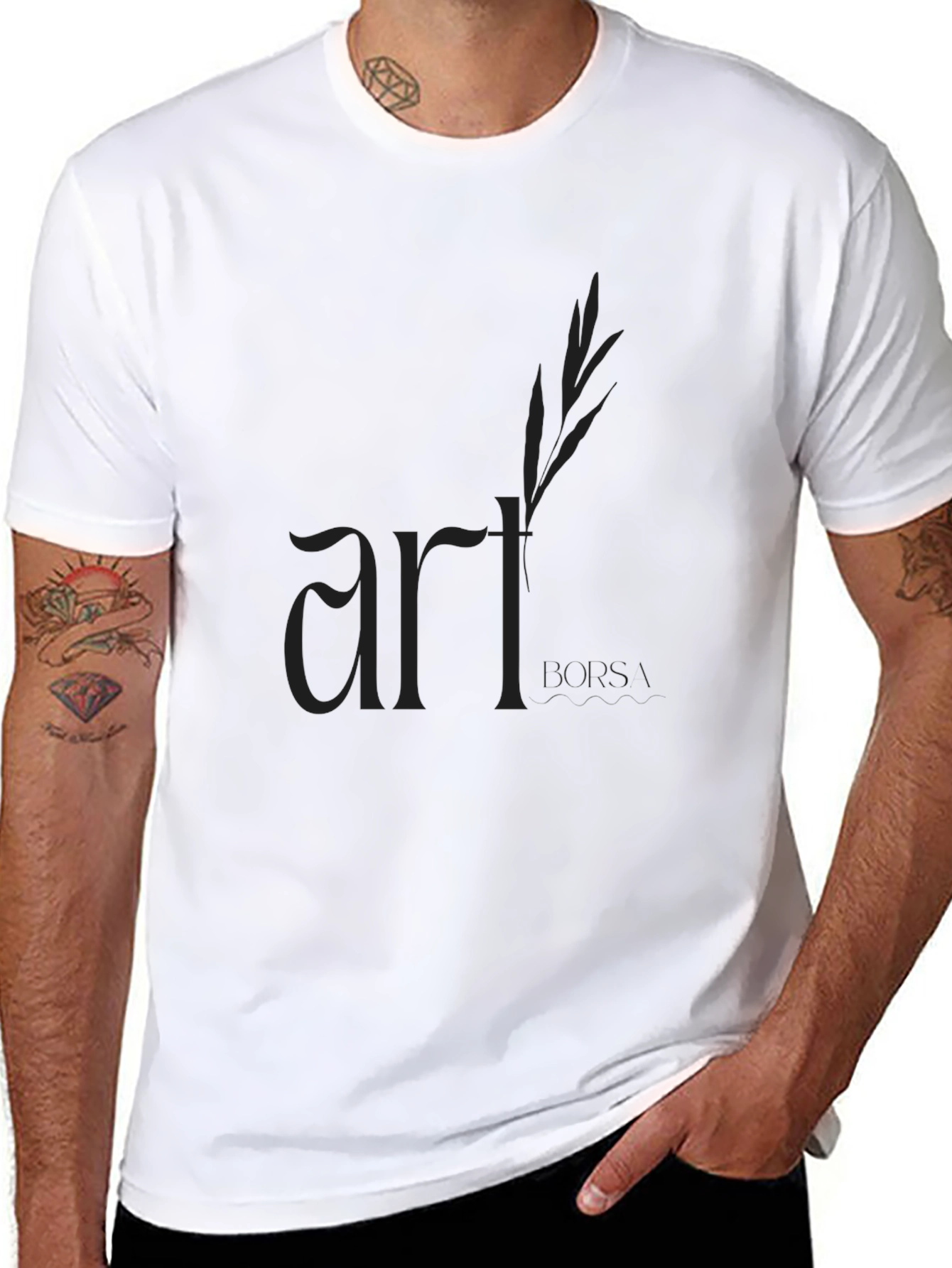 Black Men's Black 'art' Graphic Tee - Casual Comfort view 8