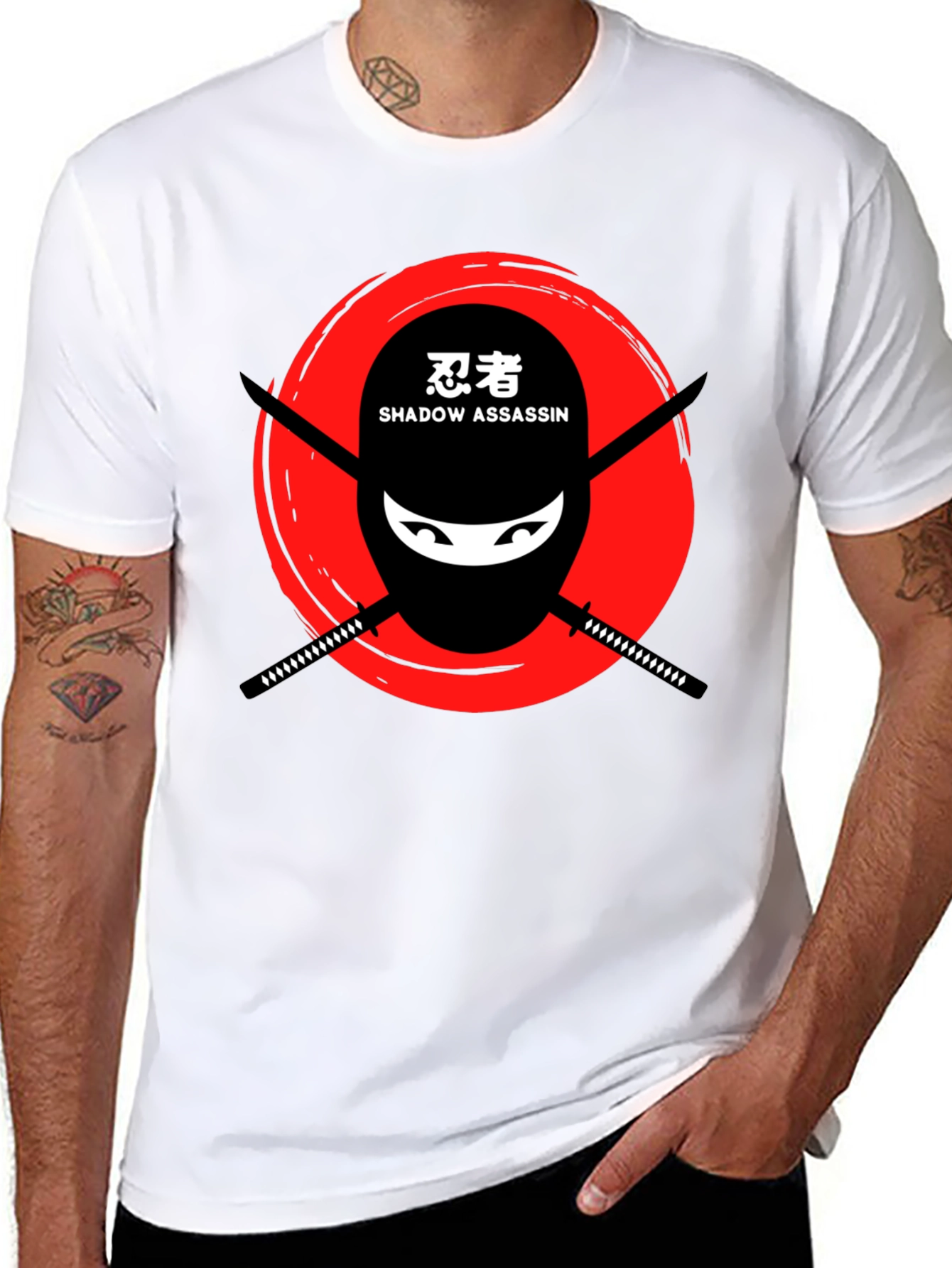 Black Ninja Shadow Assassin Graphic T-Shirt view 8