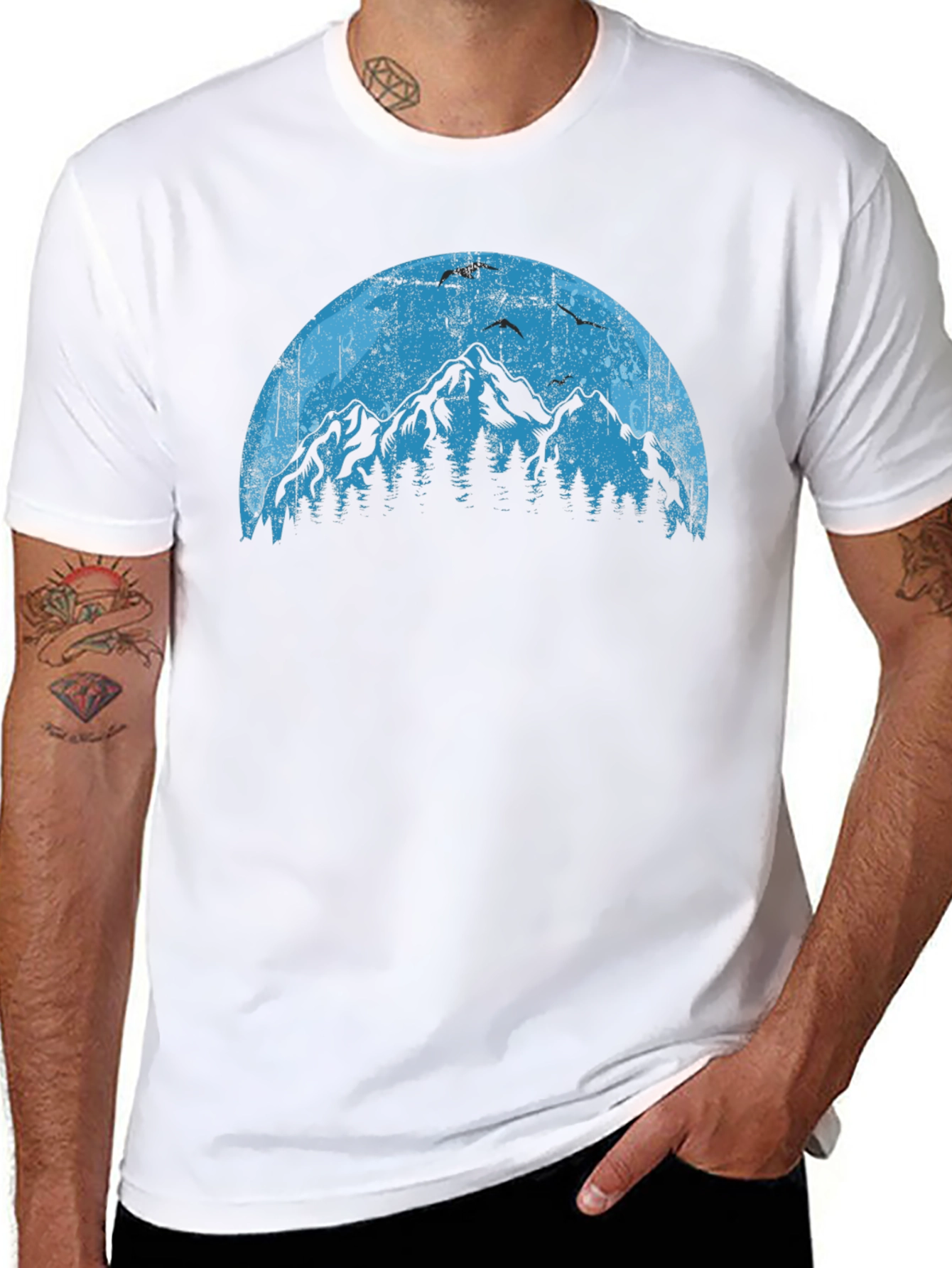 Black Mountainscape Graphic Tee - Nature Lover's Shirt view 8