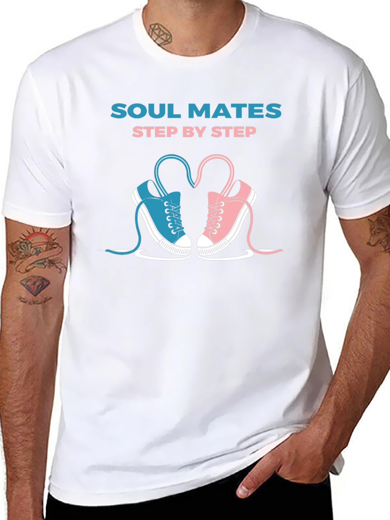 Black Soul Mates Step By Step Graphic T-Shirt view 8