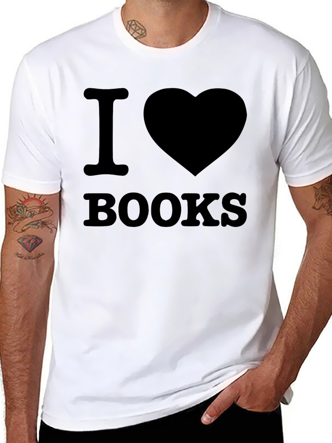Black I Heart Books Black T-Shirt - Reader Tee view 8