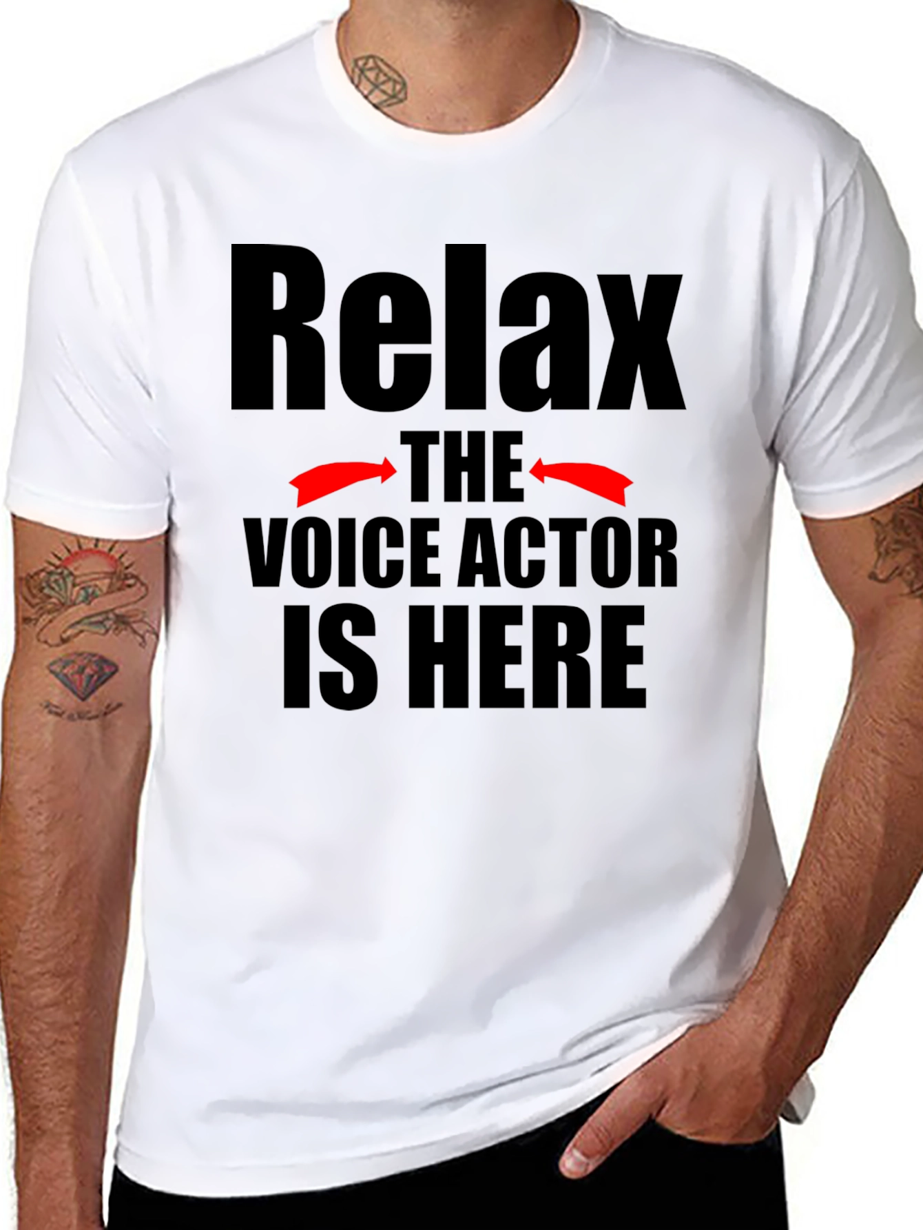 Black Relax Voice Actor T-Shirt, Funny Gift view 8