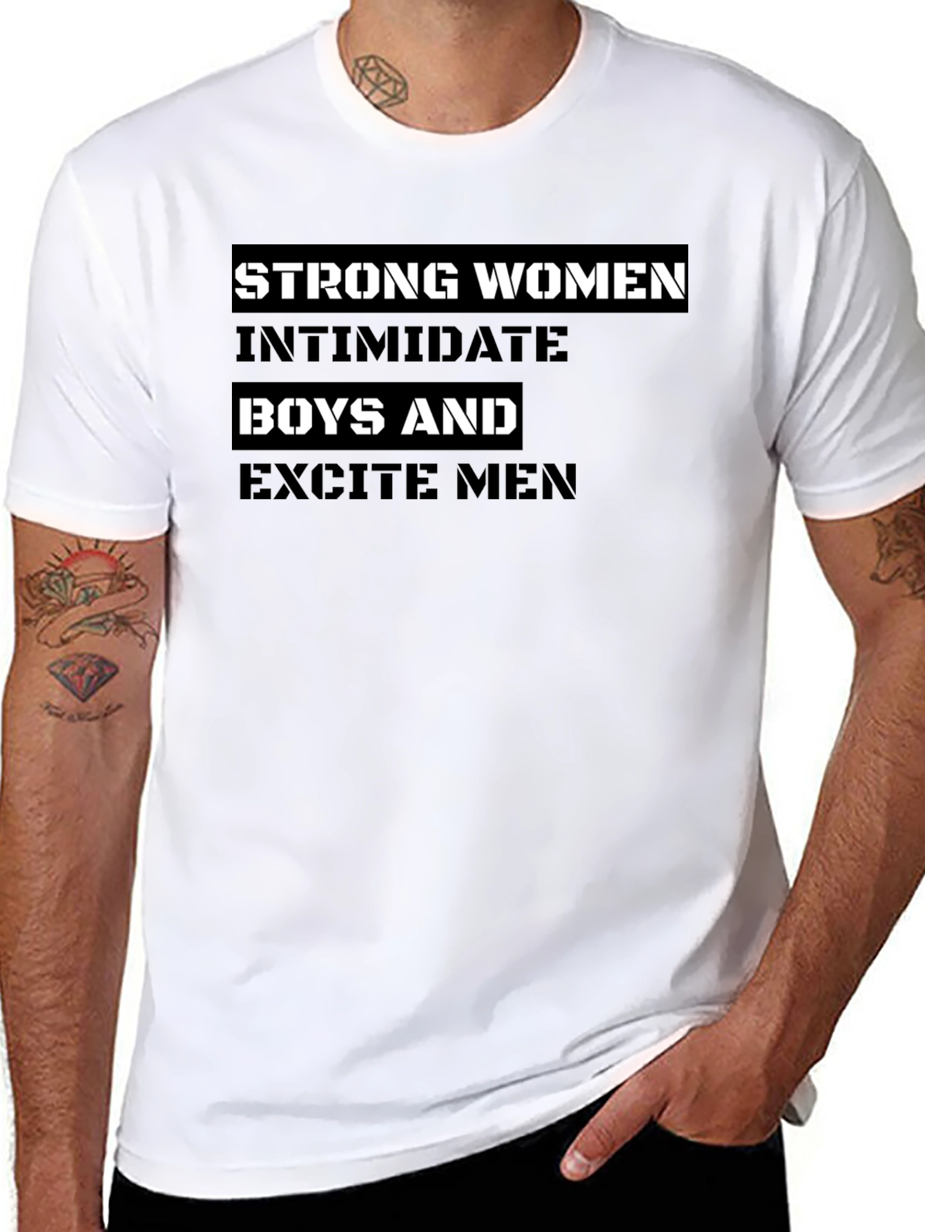 Black Strong Women Graphic Tee - Black T-Shirt view 8