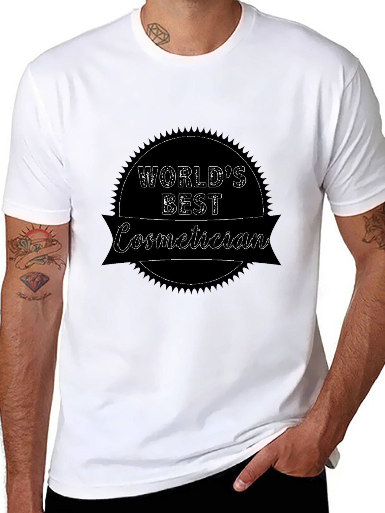 Black World's Best Cosmetician T-Shirt view 8