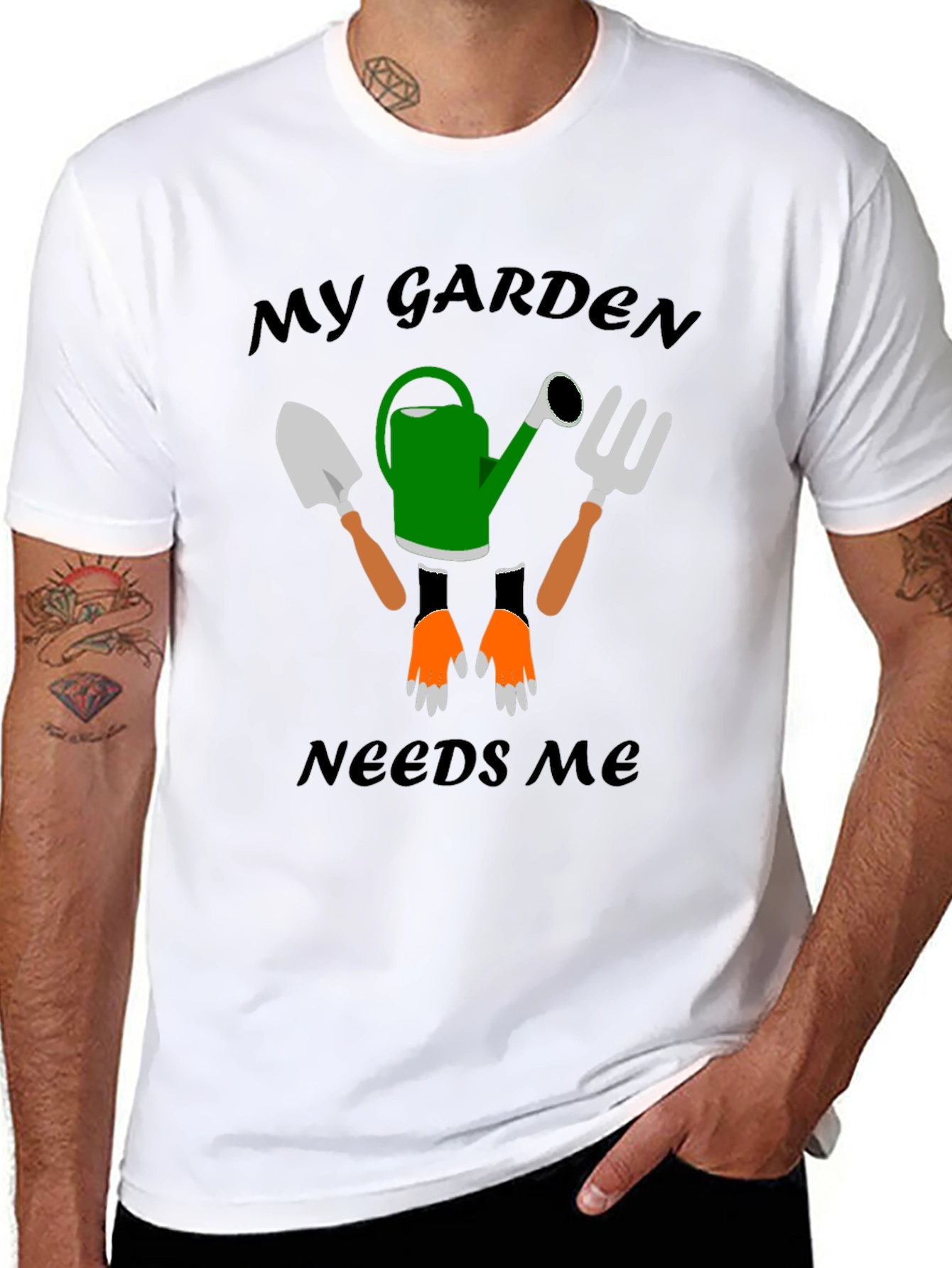 Black My Garden Needs Me Graphic T-Shirt view 8