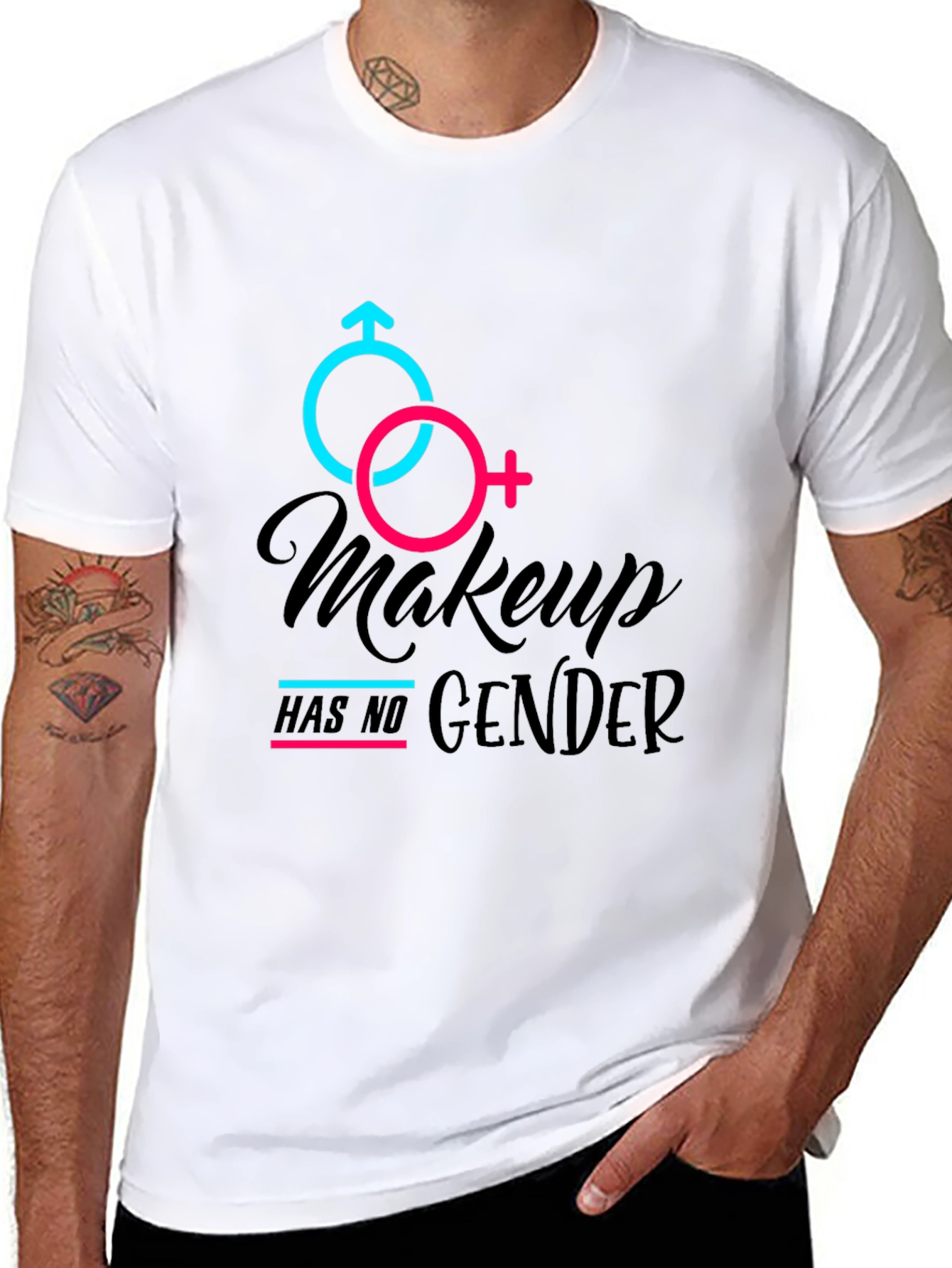 Black Makeup Has No Gender Black Tee view 8