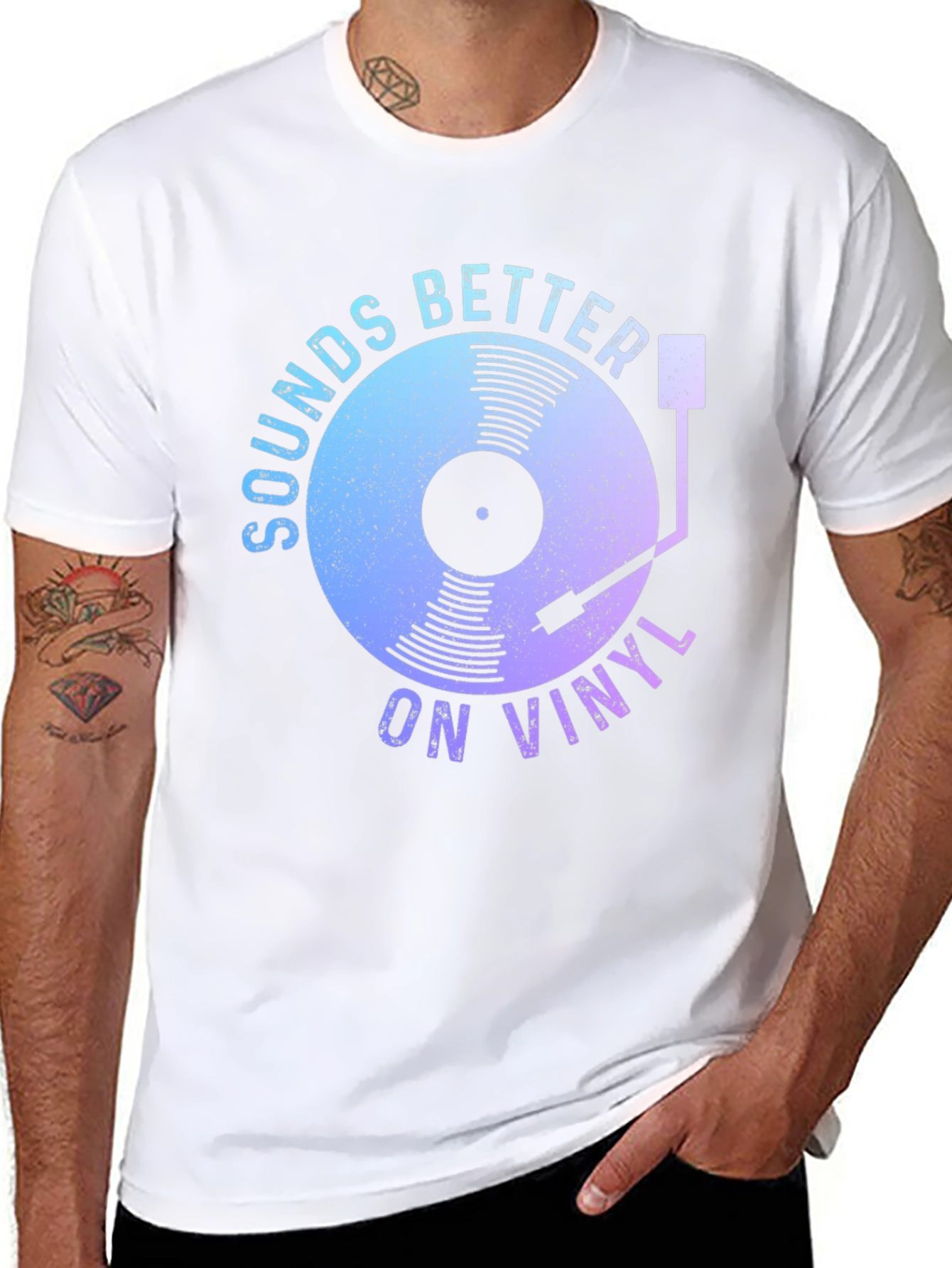 Black Sounds Better on Vinyl Graphic Tee view 8