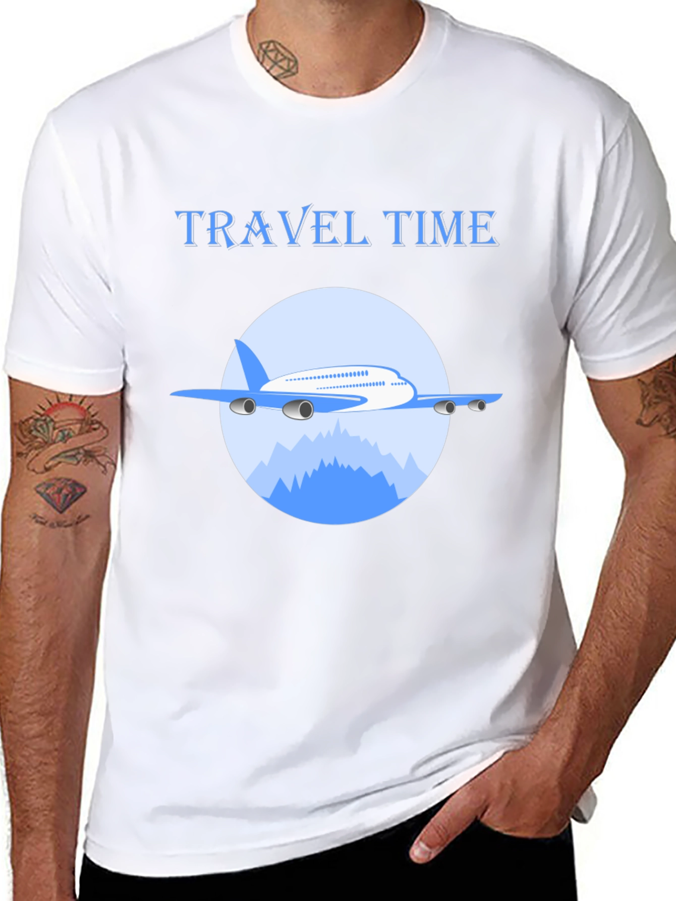 Black Travel Time Graphic Tee view 8