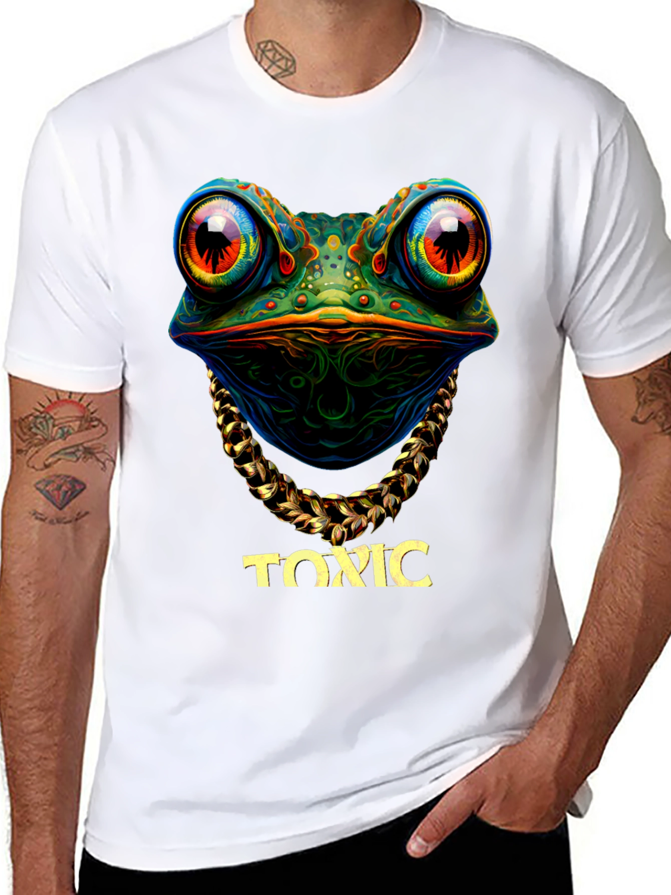 Black Toxic Frog Graphic T-Shirt - Unique Design view 8