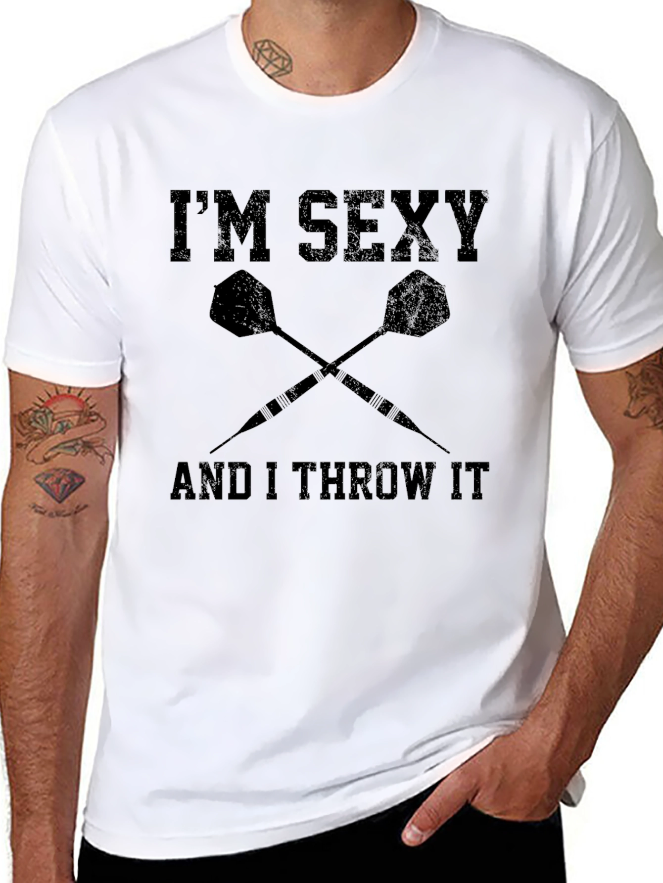 Black I'm Sexy And I Throw It Dart T-Shirt view 8