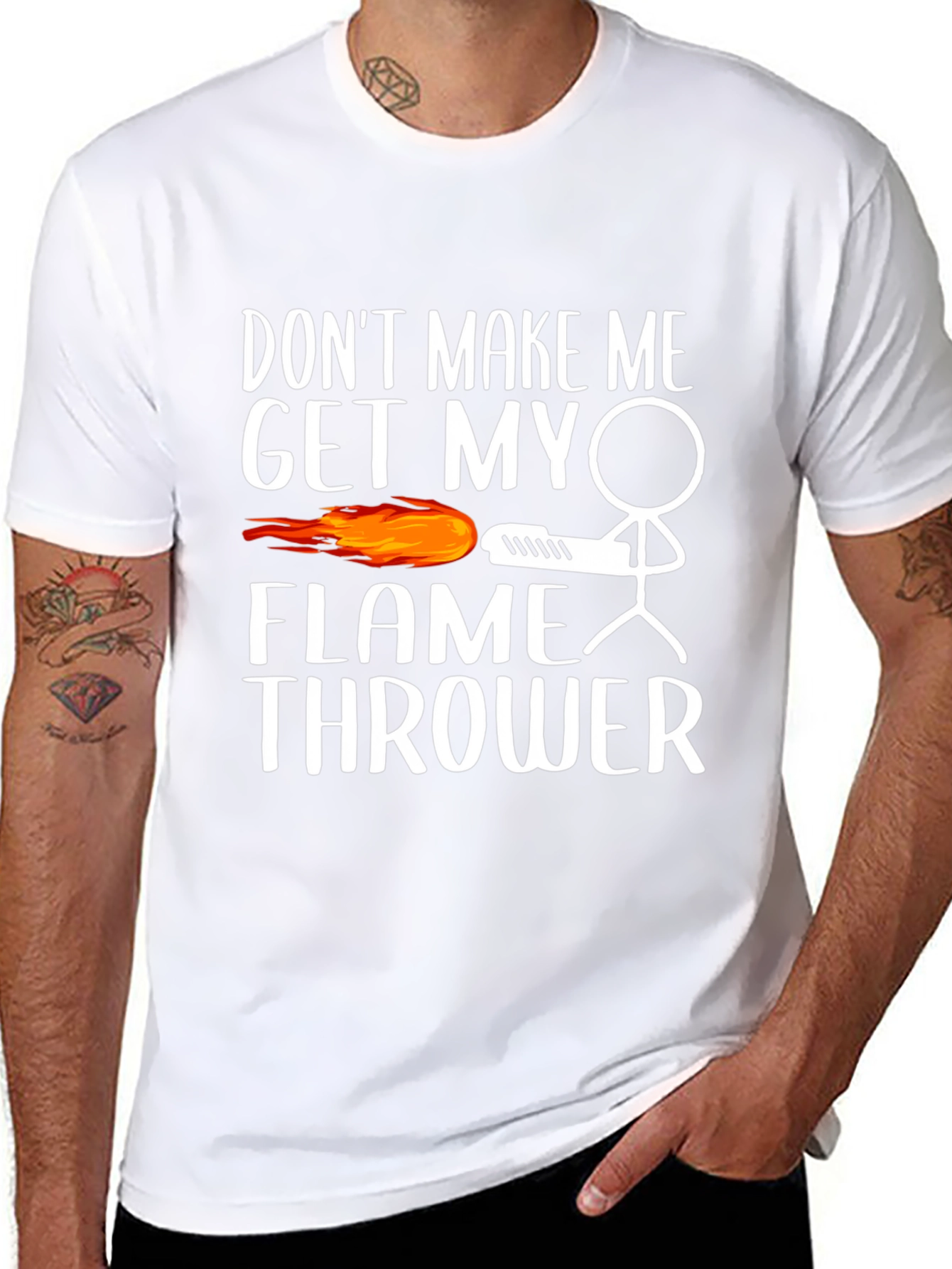 Black Don't Make Me Get My Flamethrower Graphic T-Shirt view 8