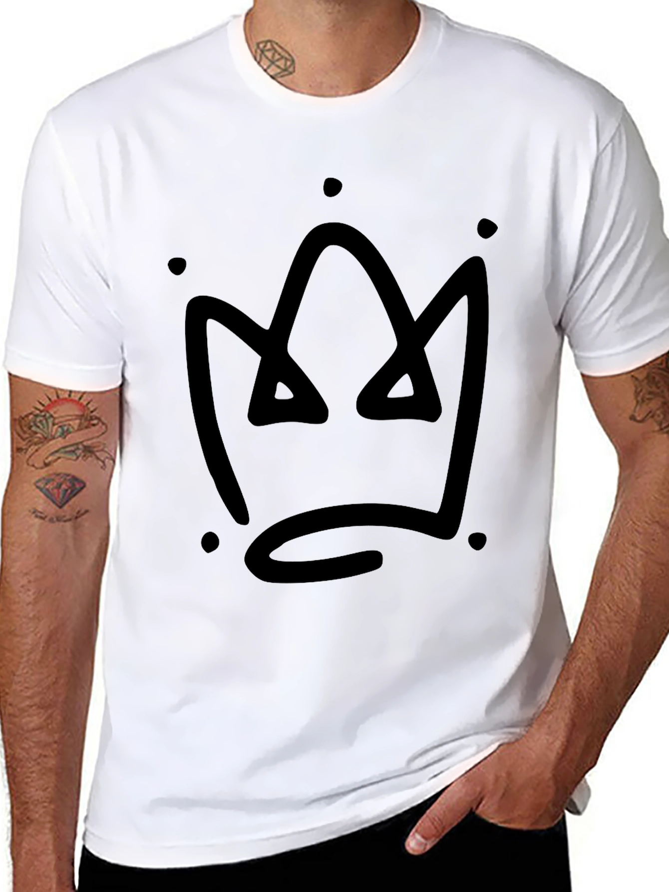 Black Crown Graphic Black T-Shirt view 8