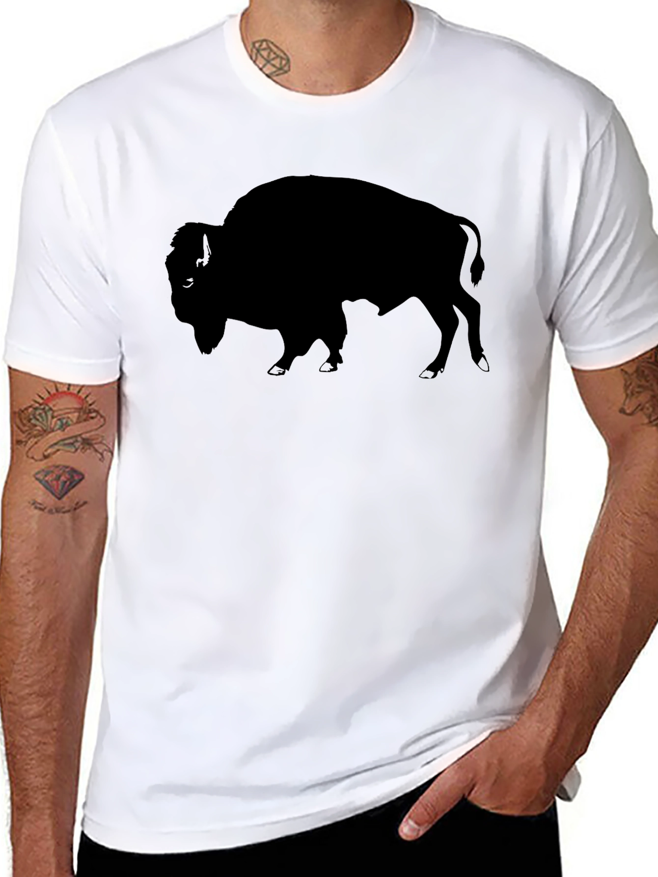 Black Black Buffalo Graphic Tee - Stylish & Comfortable view 8