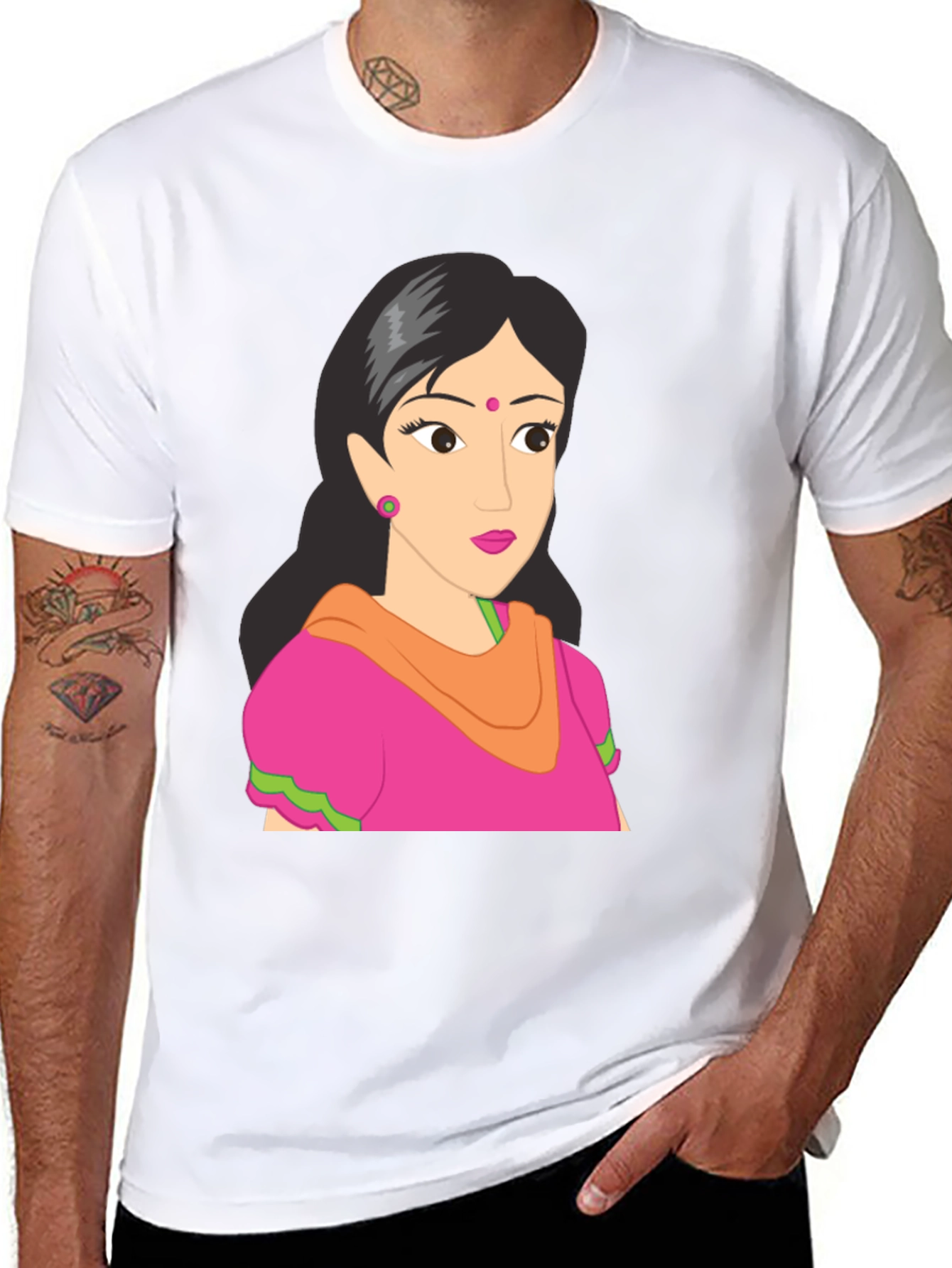 Black Cartoon Graphic T-Shirt - Black view 8