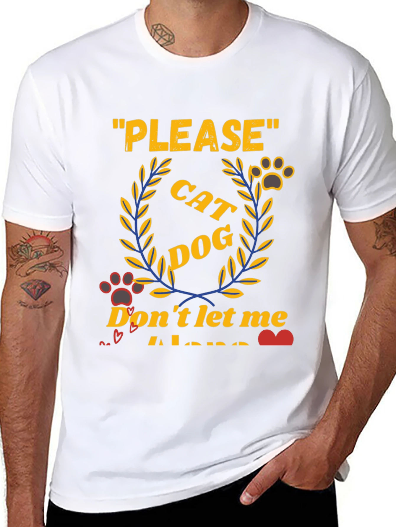 Black Cat Dog Lover T-Shirt - "Please Don't Let Me Alone" view 8
