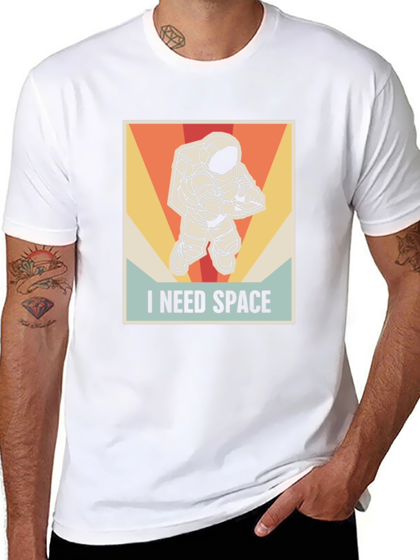 Black I Need Space Astronaut Graphic T-Shirt view 8