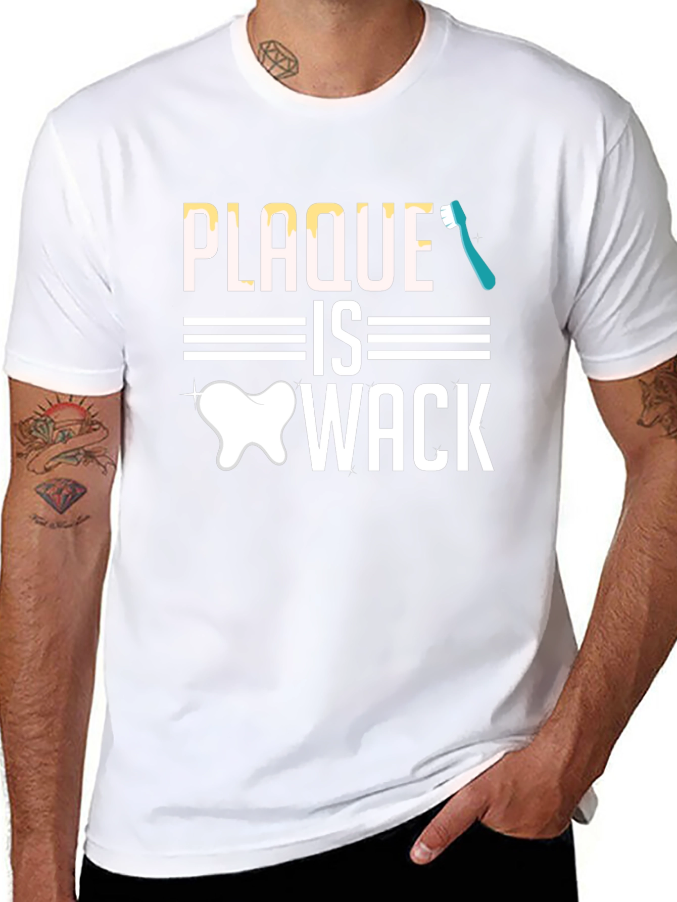 Black Plaque is Wack T-Shirt - Dentist Humor view 8