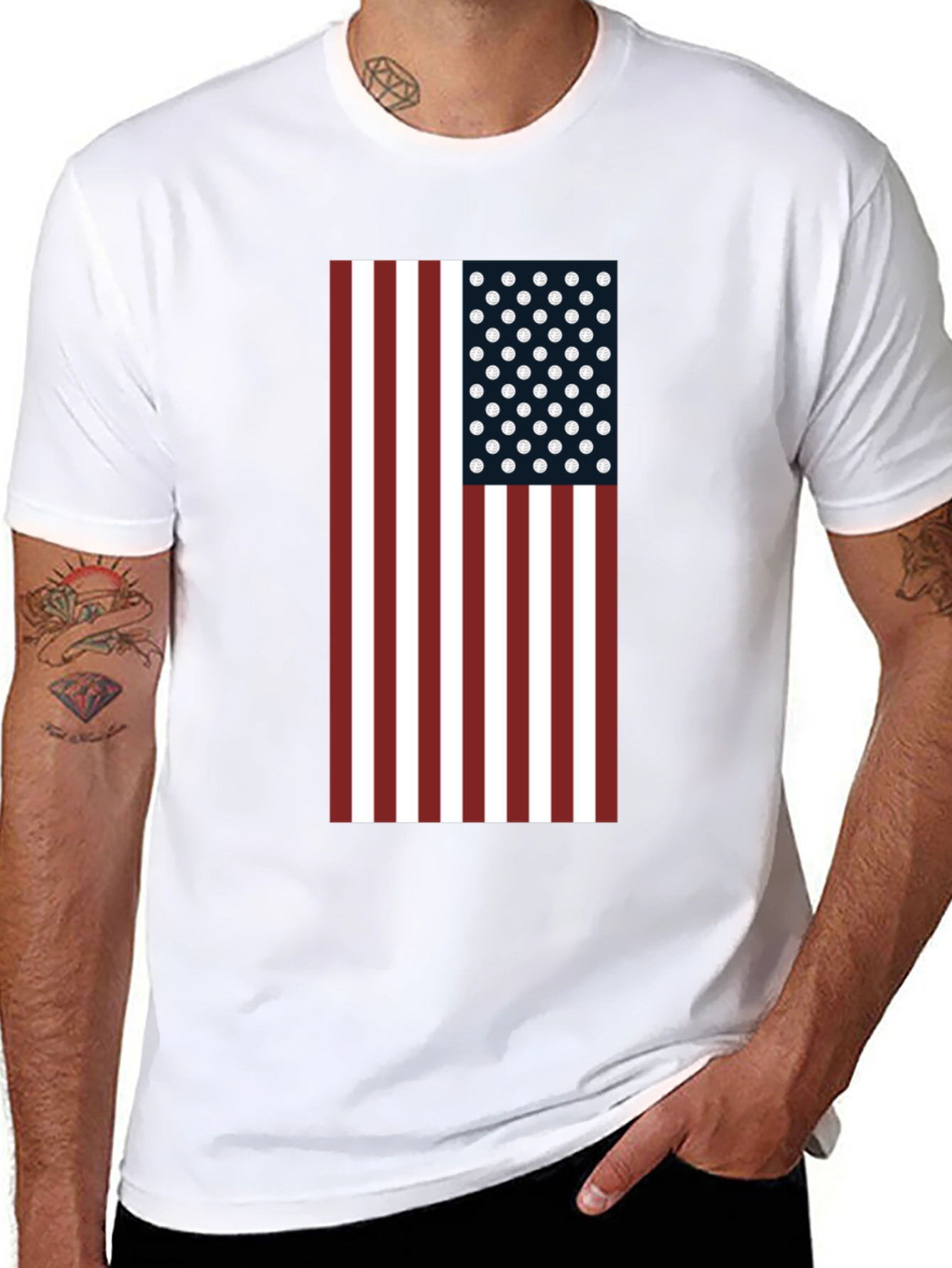 Black American Flag Graphic Tee - Patriotic Style view 8