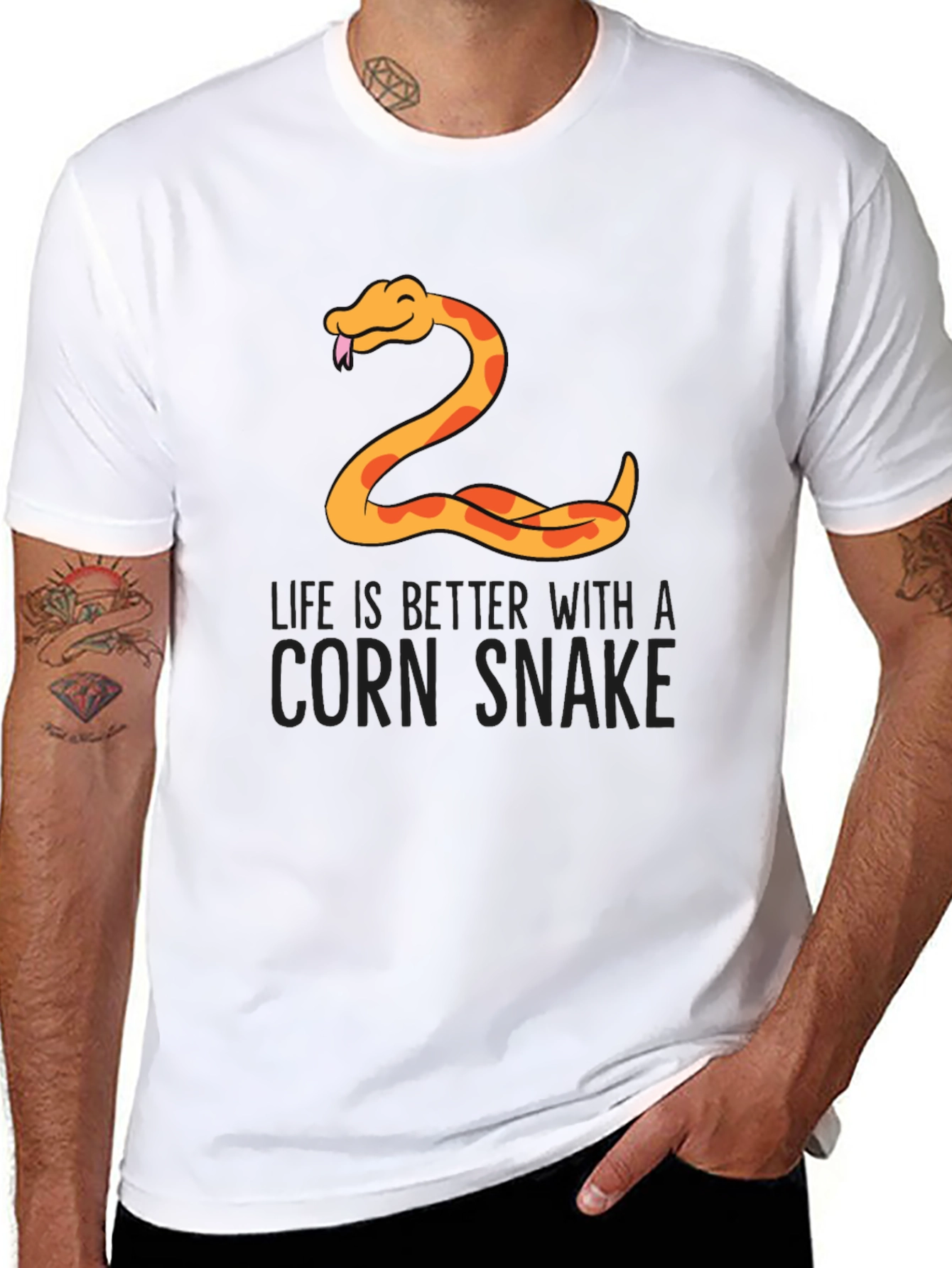 Black Corn Snake T-Shirt - Life is Better view 8