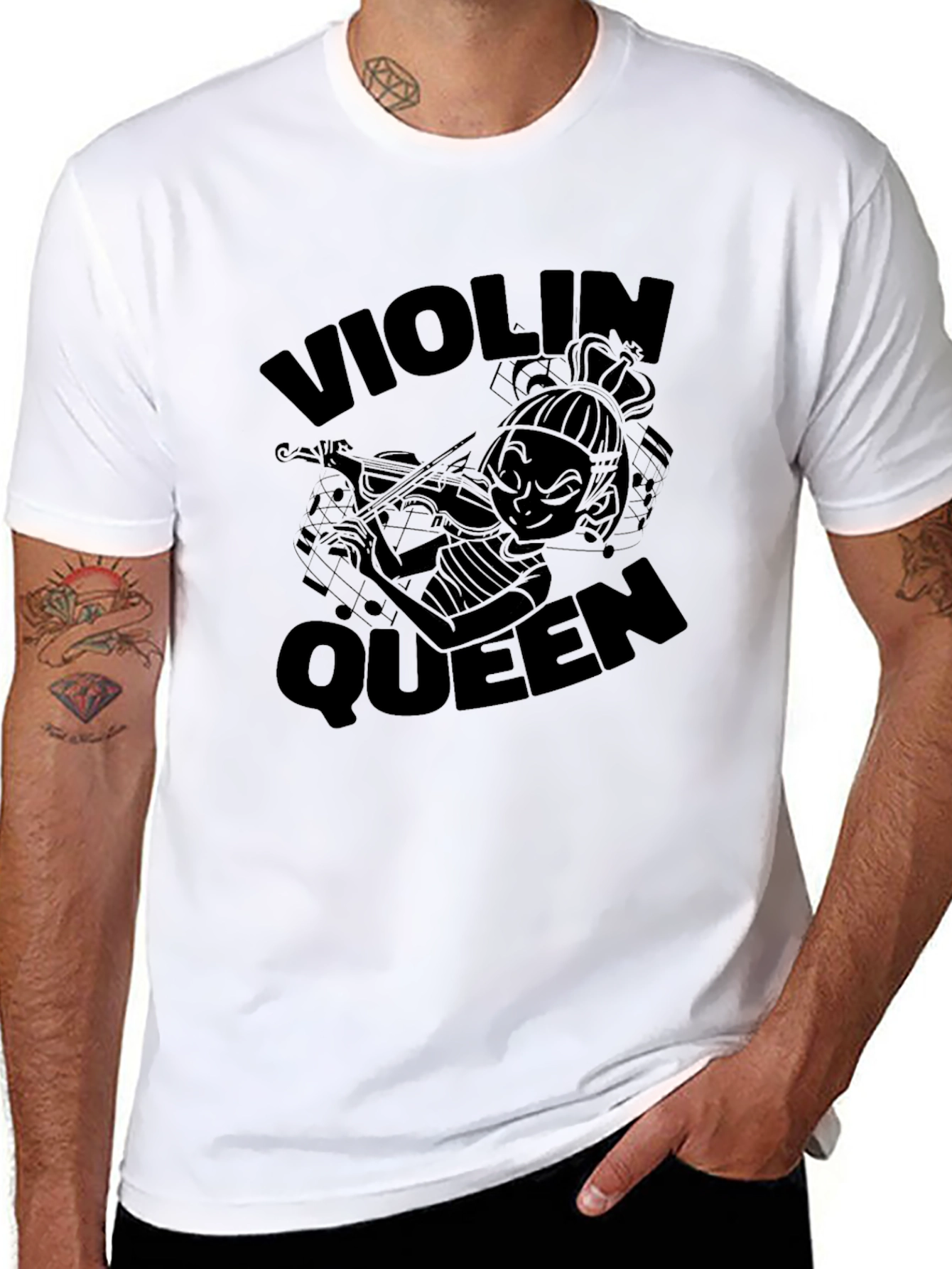 Black Violin Queen Black T-Shirt view 8
