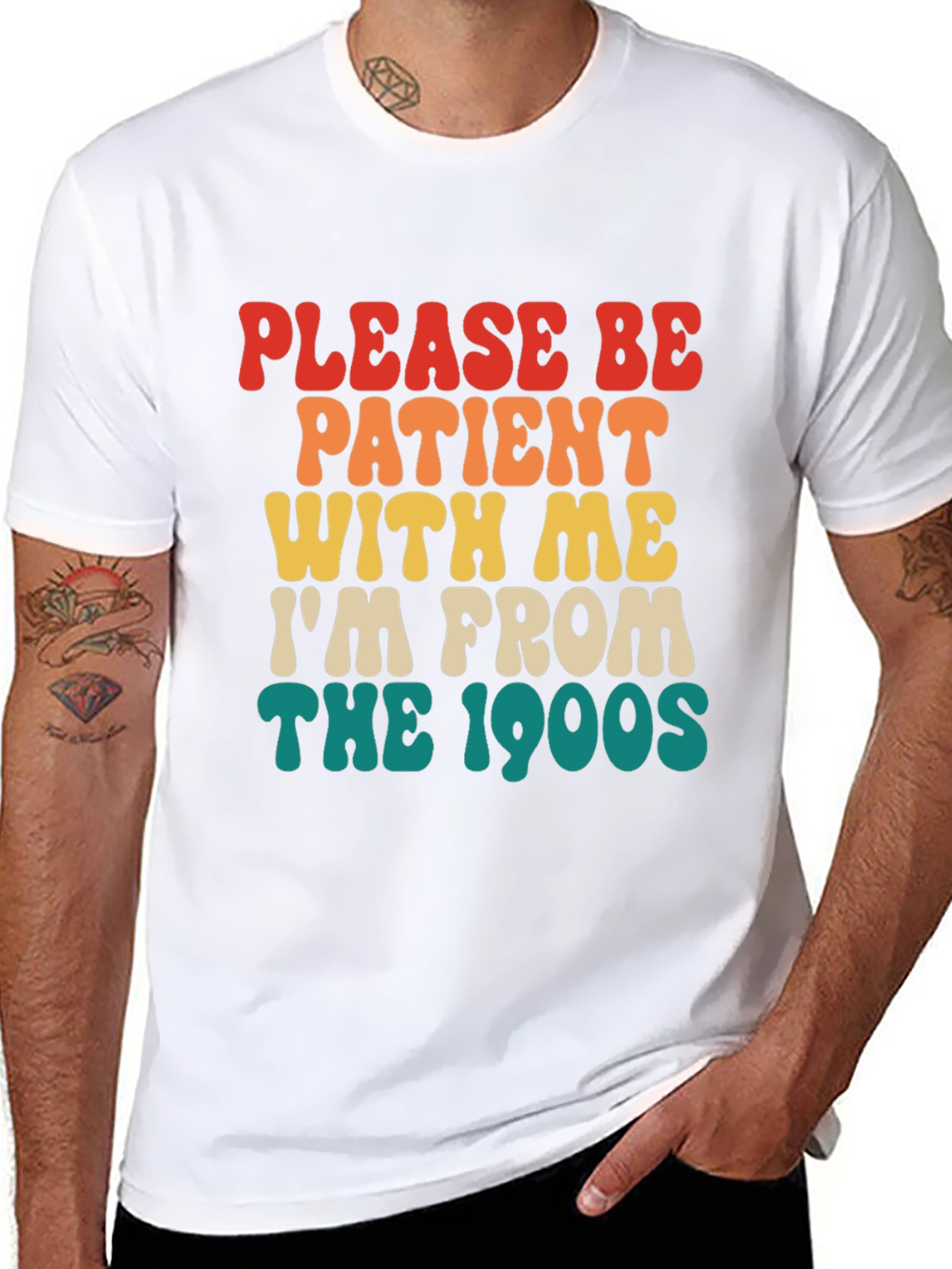 Black Retro '90s Please Be Patient T-Shirt view 8