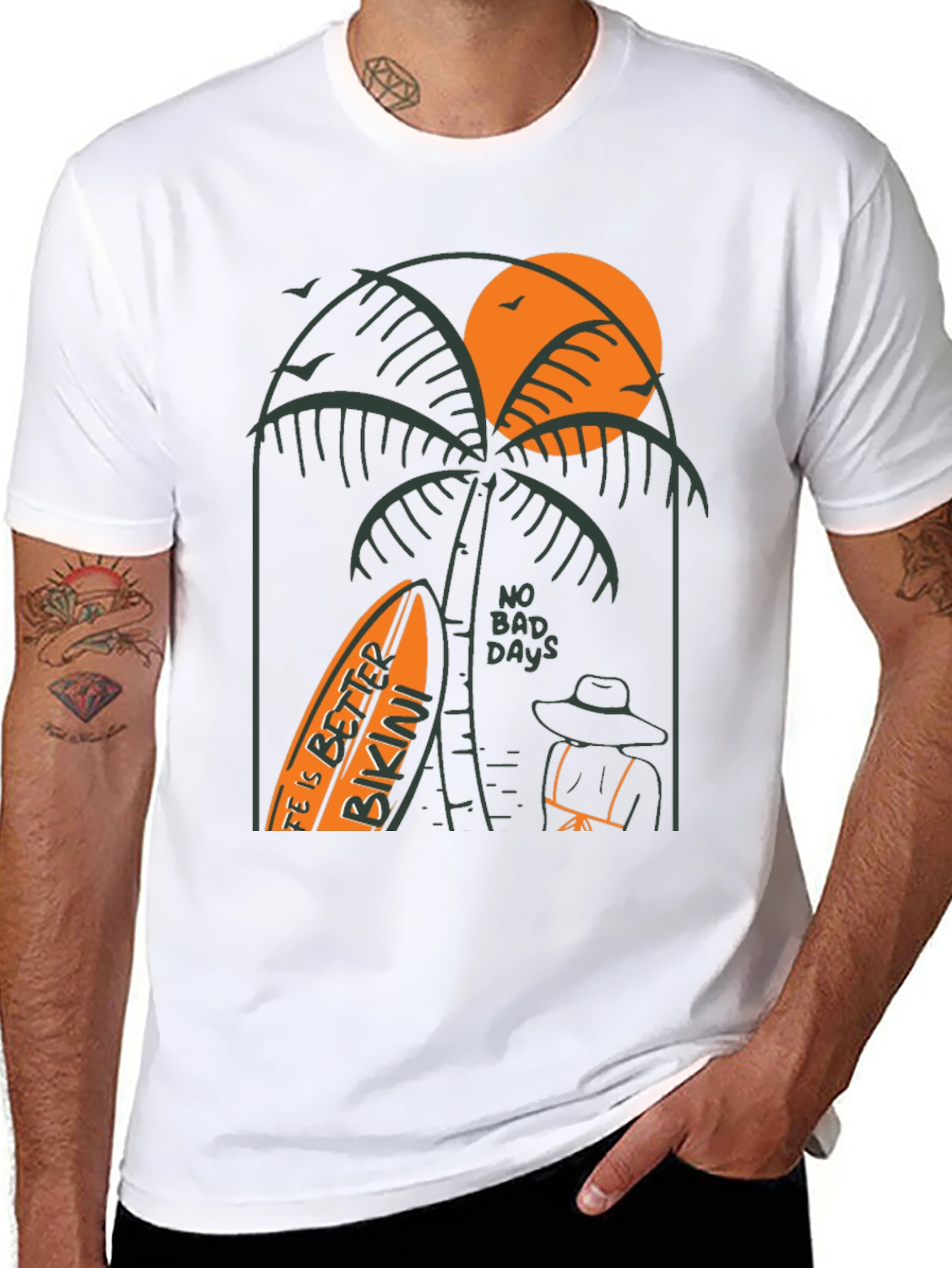 Black Beach Vibes Graphic Tee - Life is Better in a Bikini T-Shirt view 8