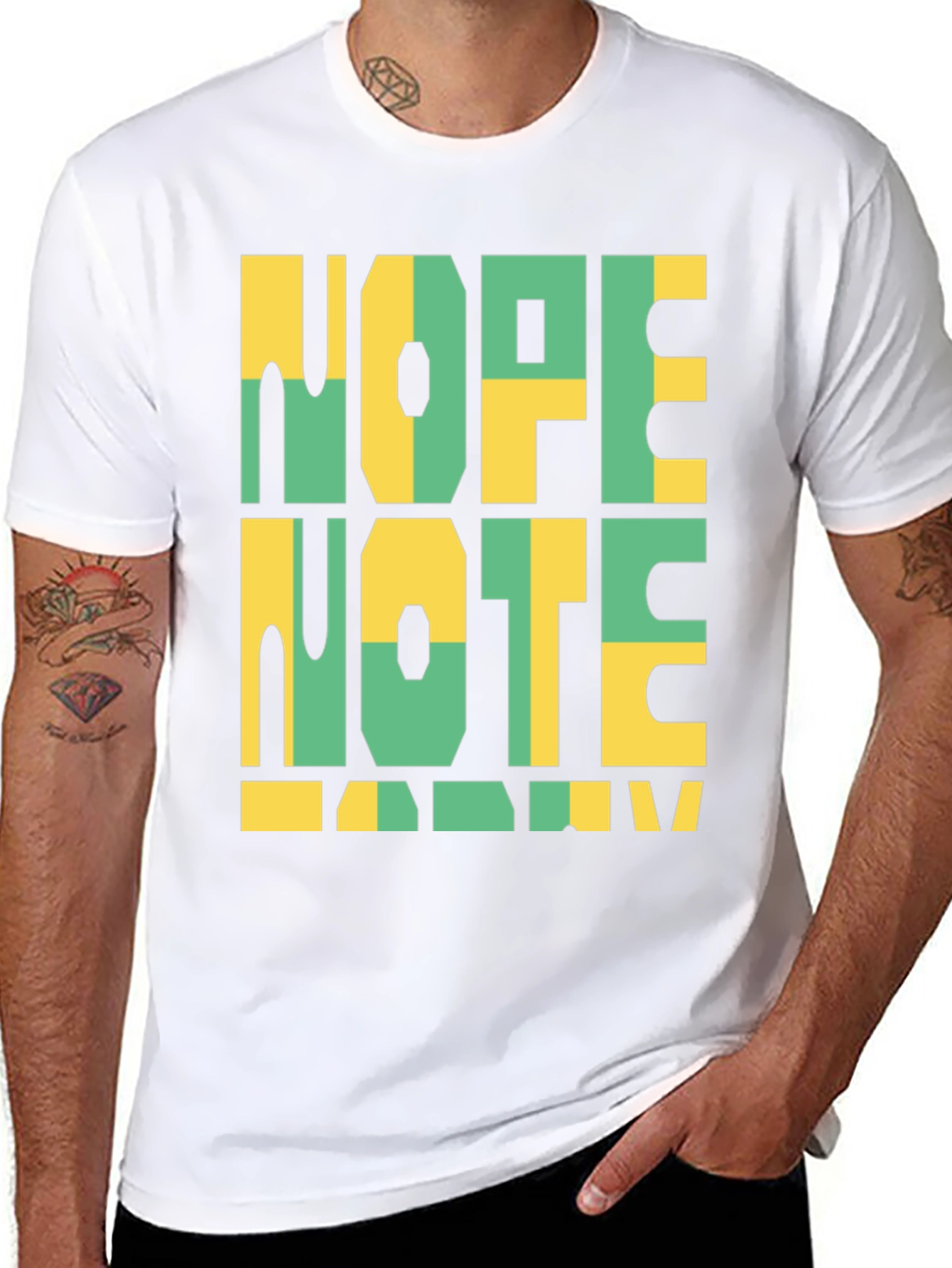 Black Nope Note Today Graphic Tee view 8