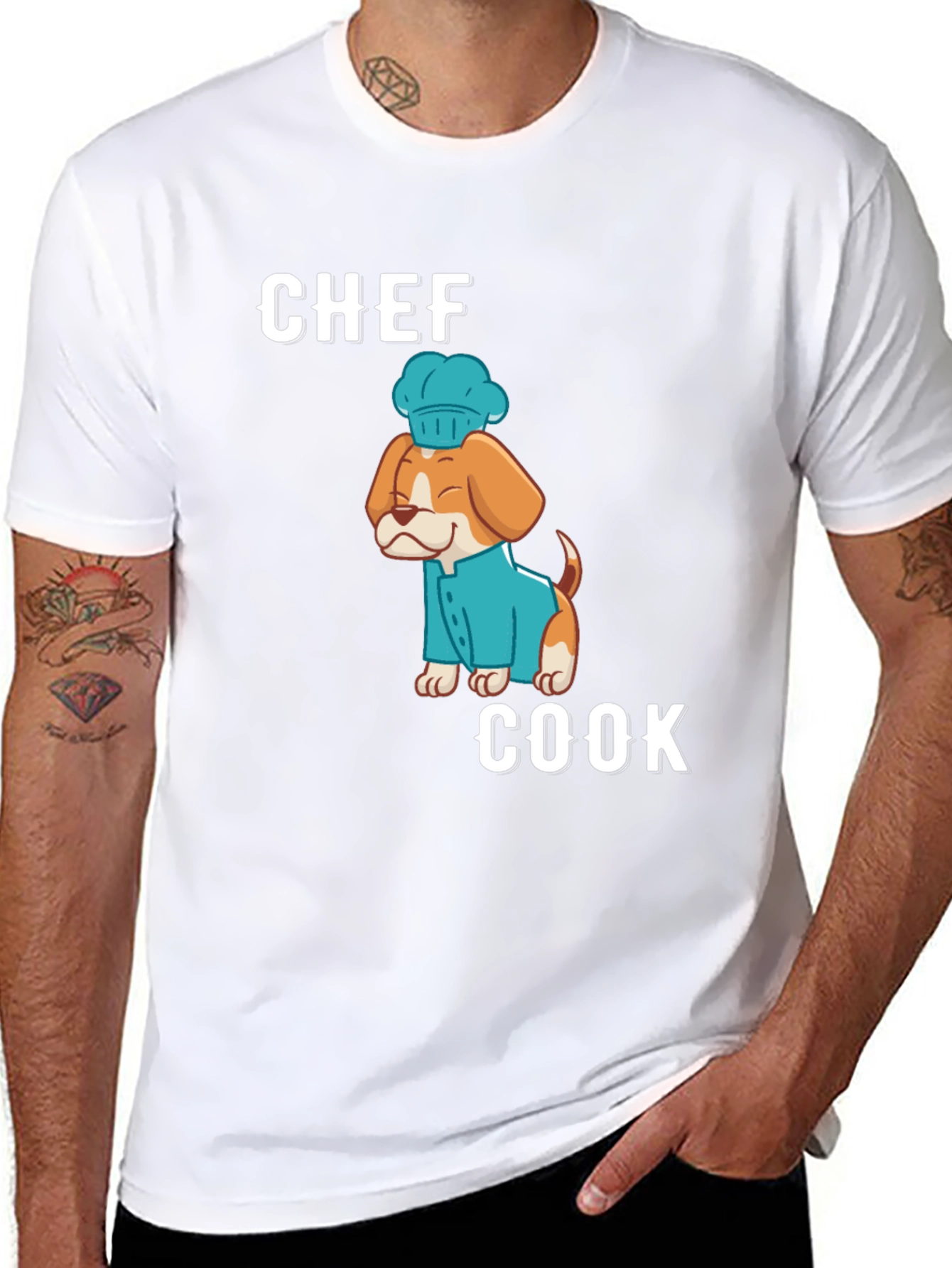 Black Chef Cook Dog T-Shirt - Cute Culinary Apparel view 8