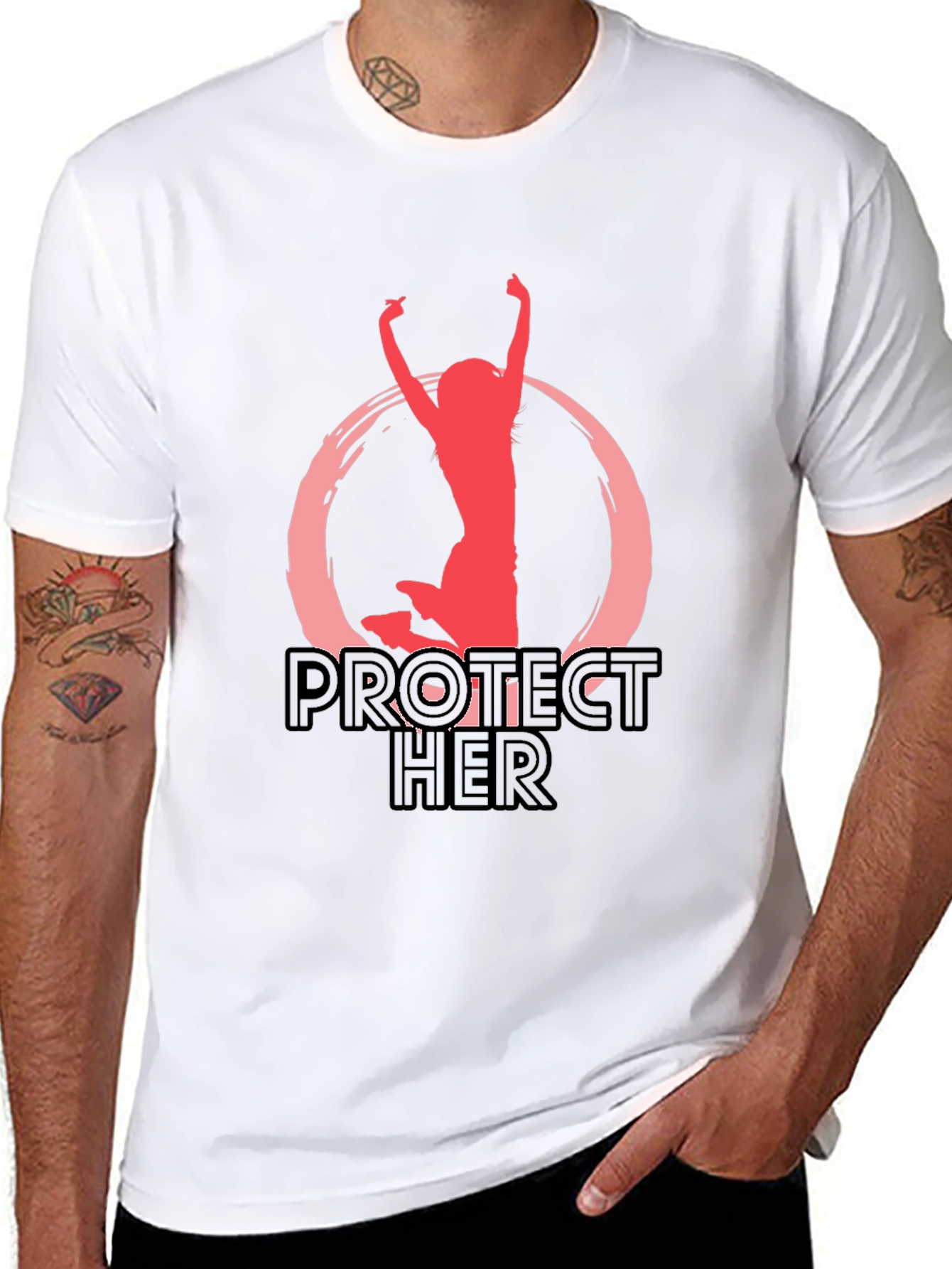 Black Protect Her Graphic T-Shirt view 8