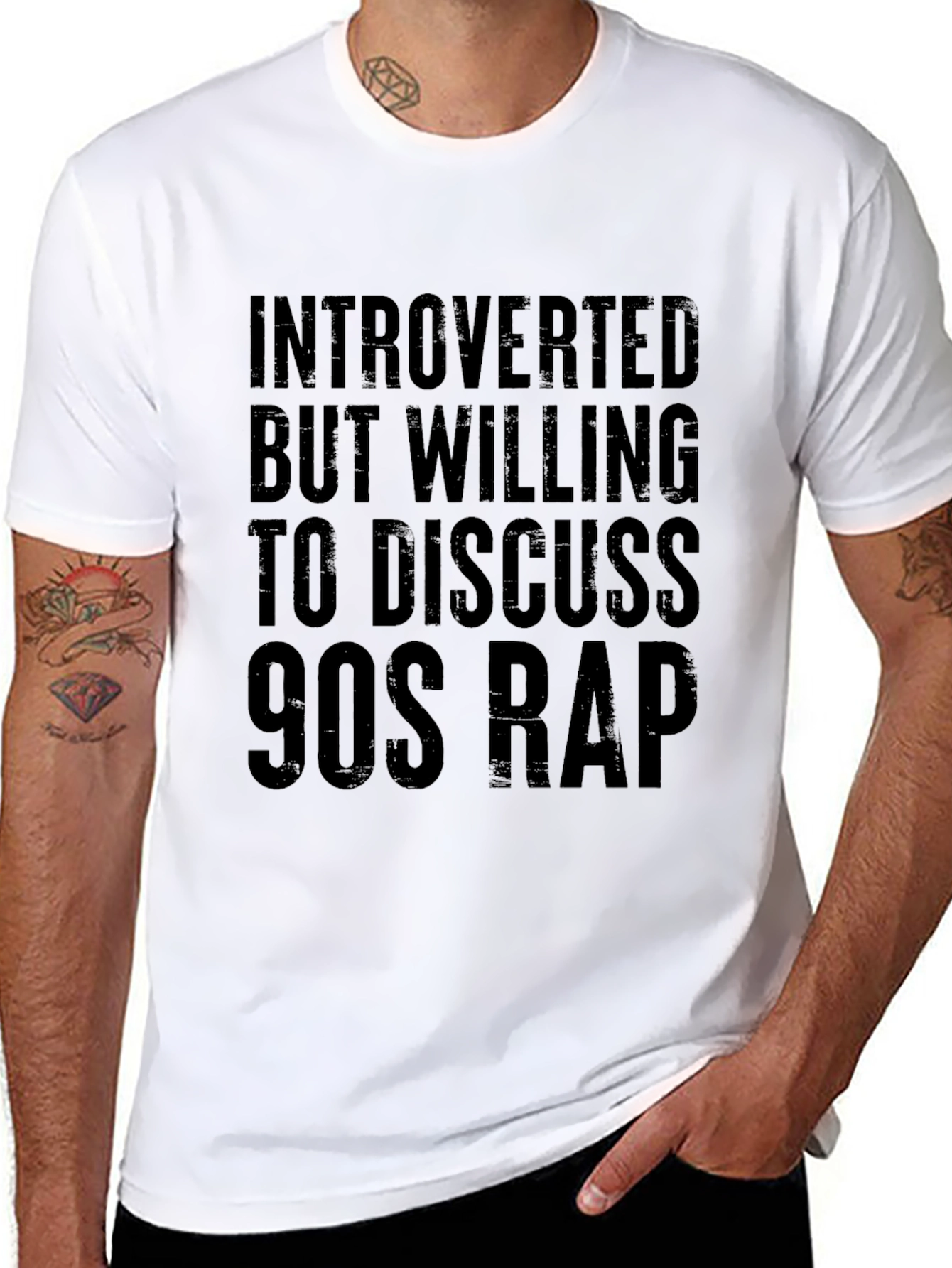 Black Introverted 90s Rap T-Shirt view 8