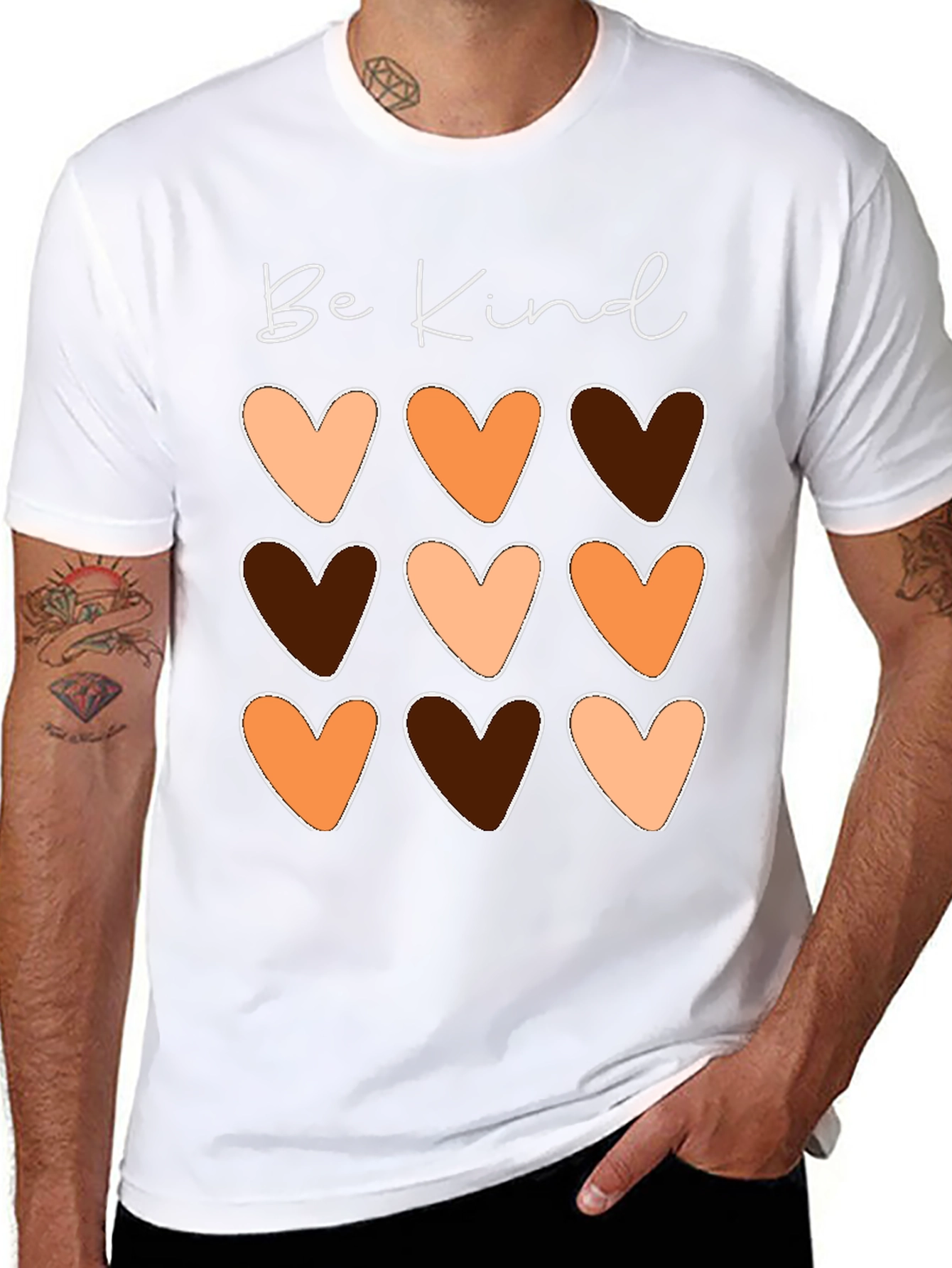 Black Be Kind Heart Diversity T-Shirt view 8