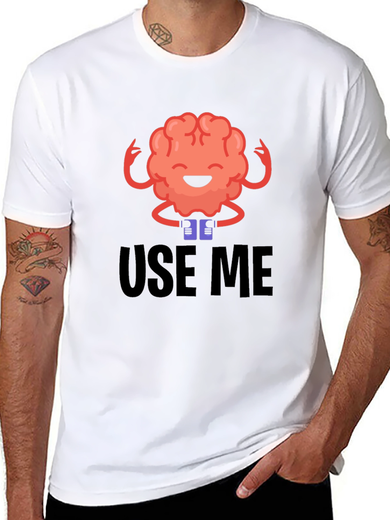 Black Use Me Brain Graphic Tee - Black T-Shirt view 8