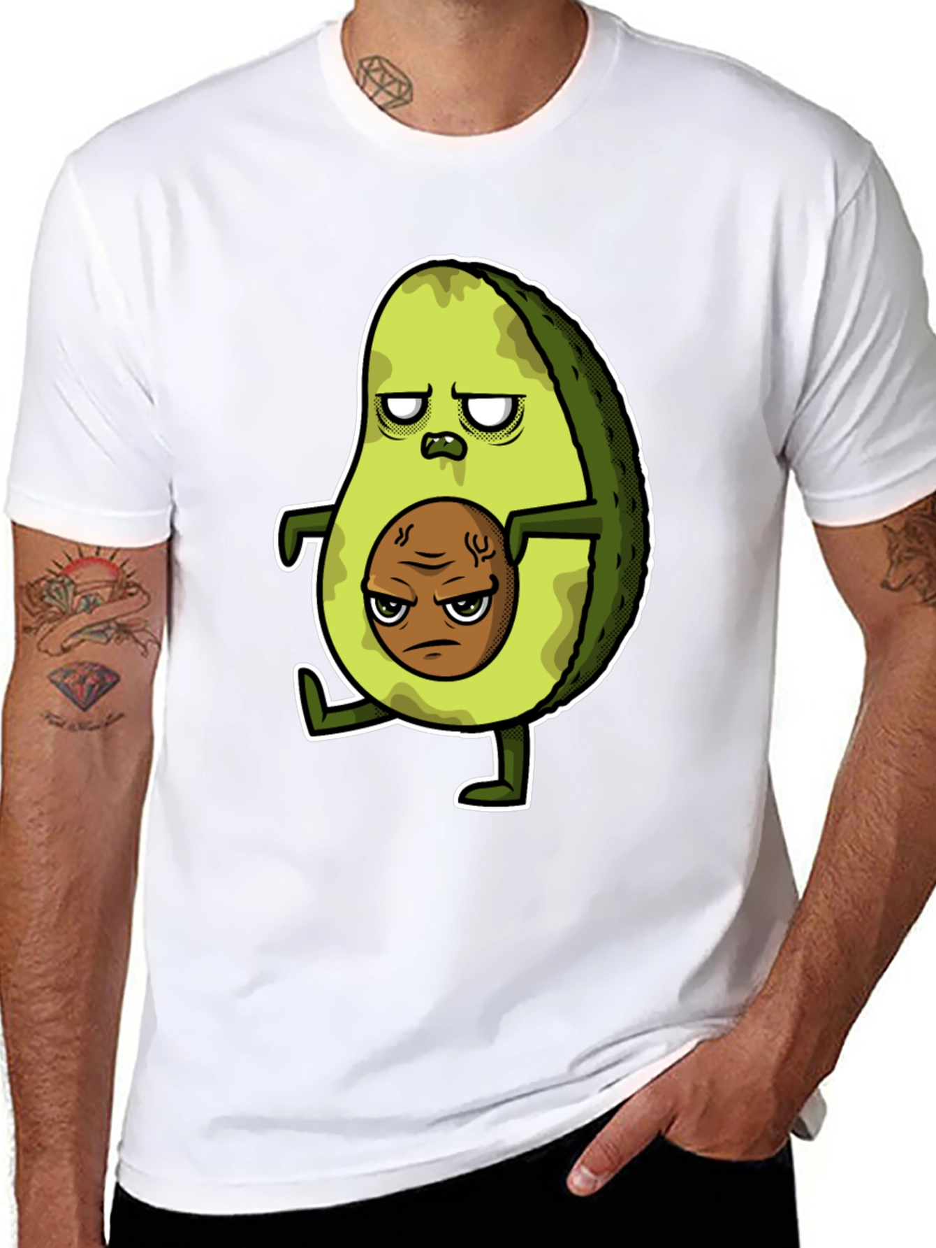 Black Funny Avocado Graphic T-Shirt view 8