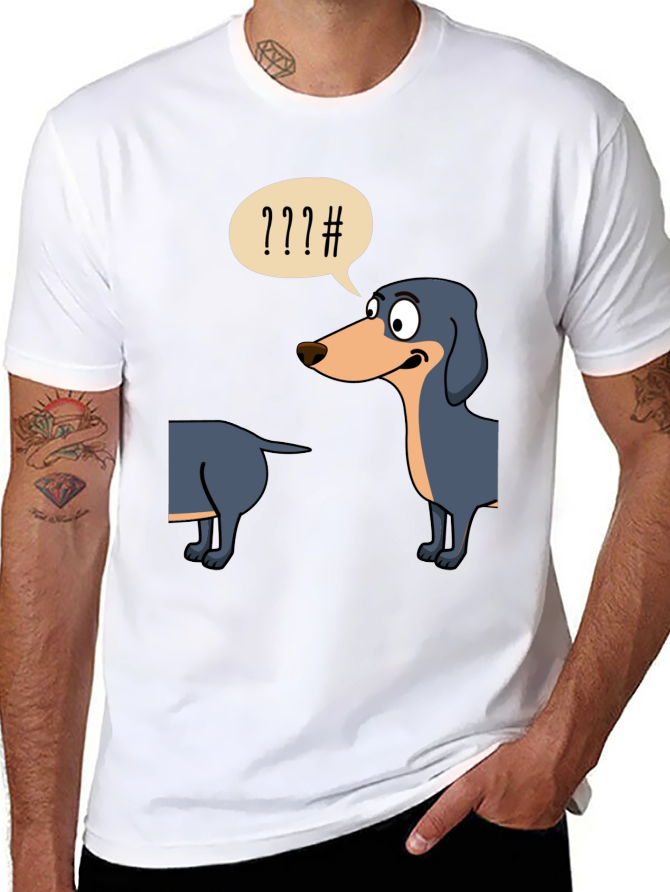 Black Funny Dachshund T-Shirt view 8