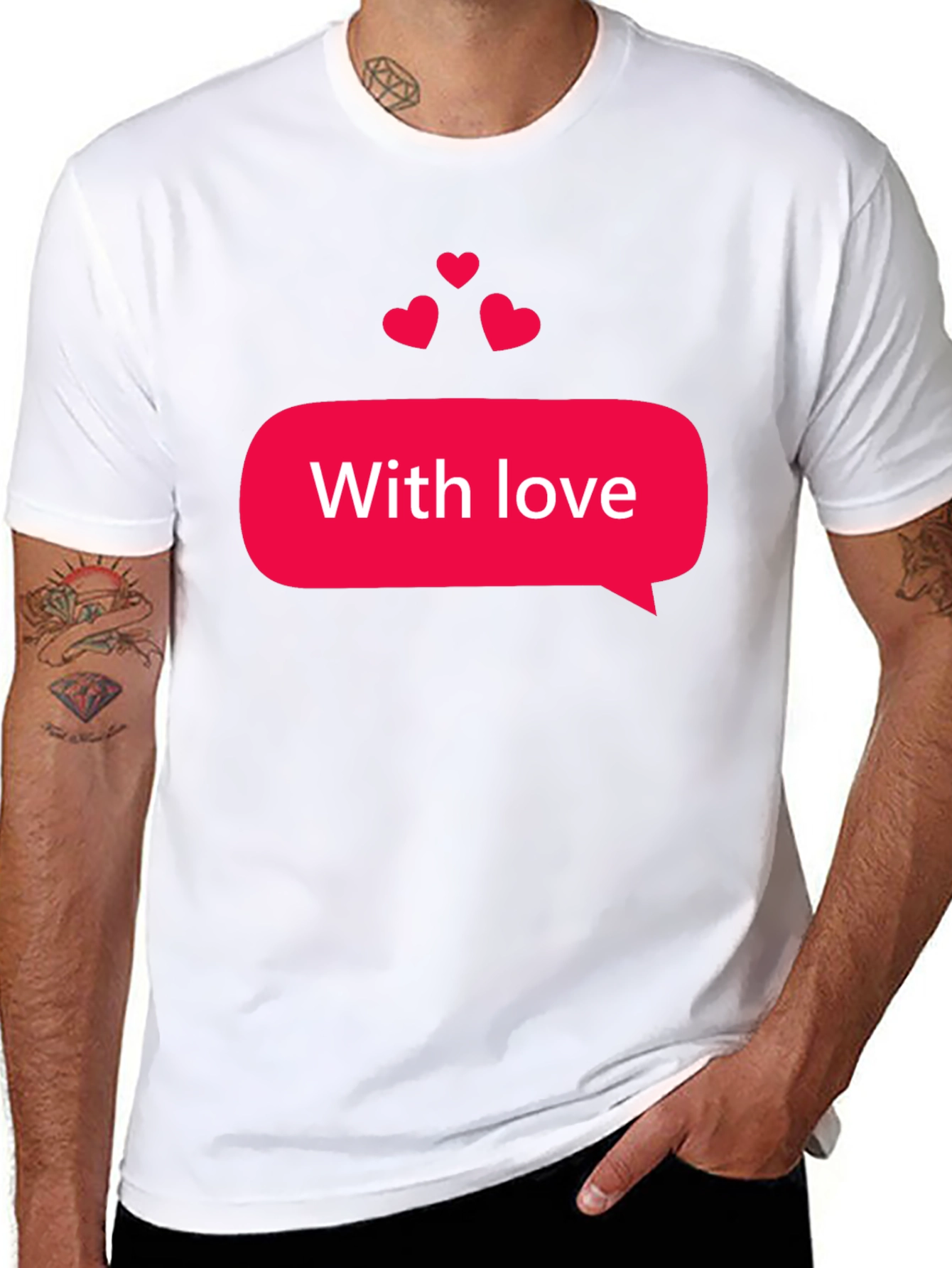 Black With Love Graphic Tee - Stylish Black T-Shirt view 8