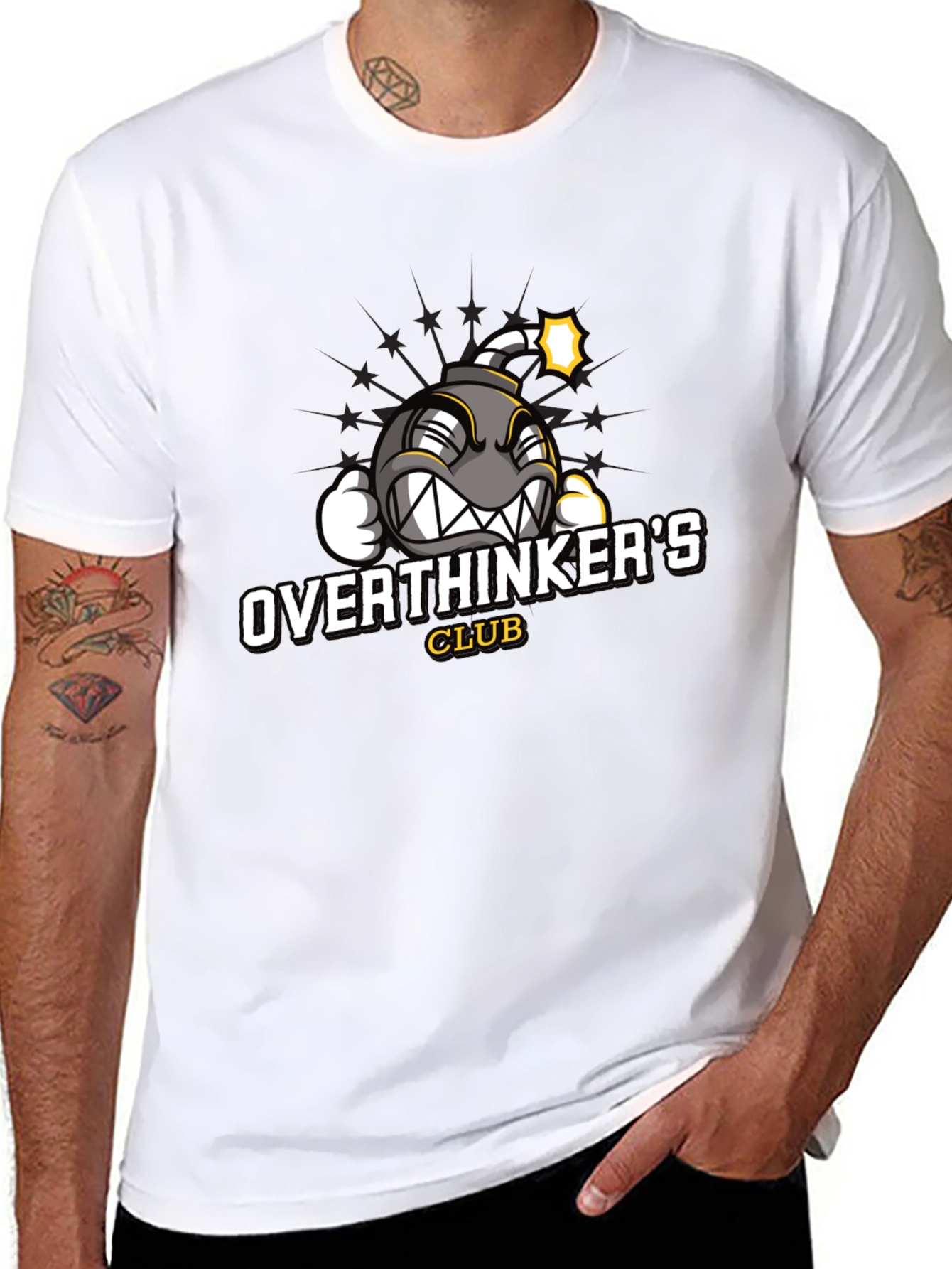 Black Overthinker's Club Graphic Tee view 8