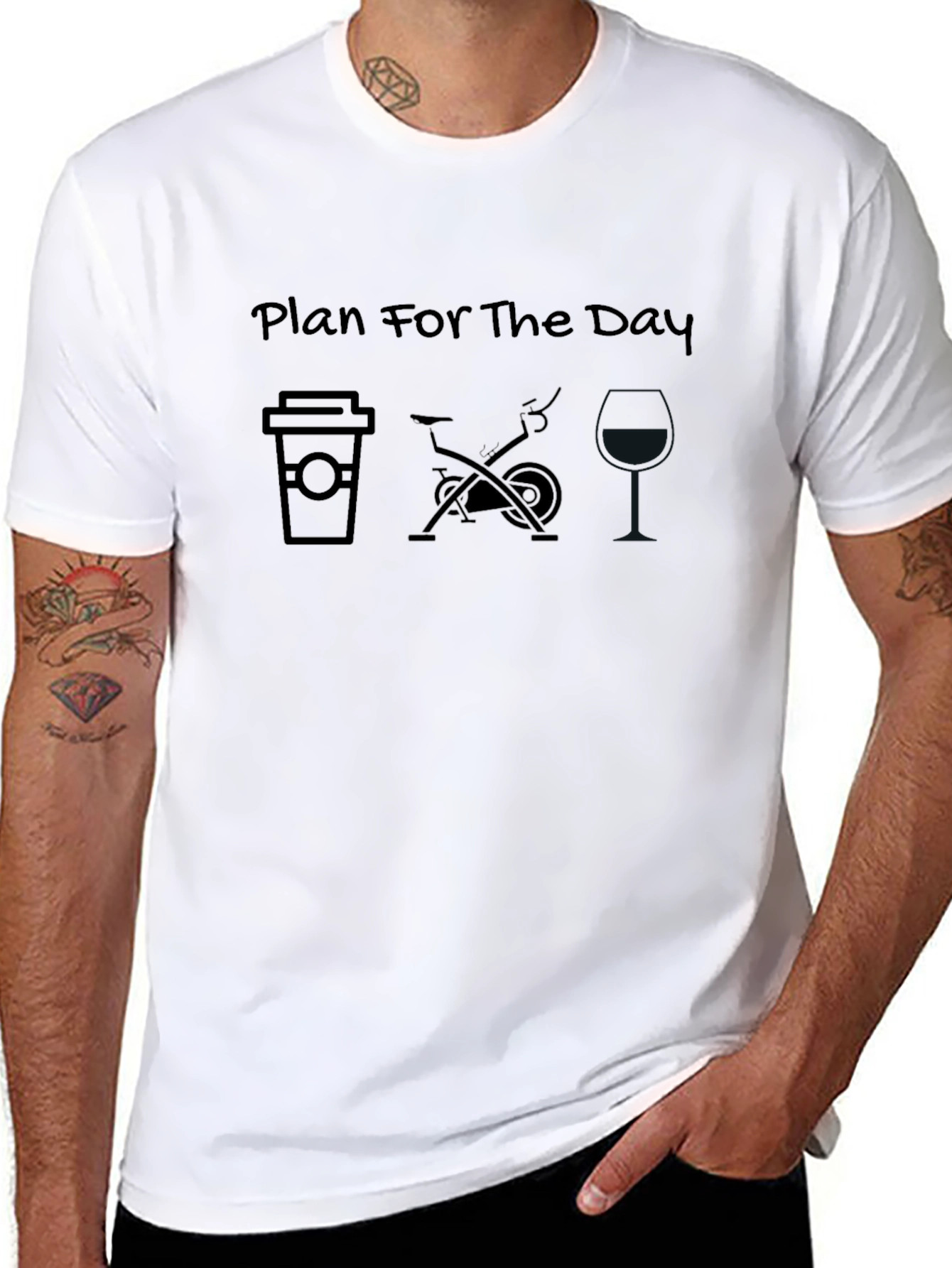 Black Plan For The Day Coffee Spin Wine T-Shirt view 8