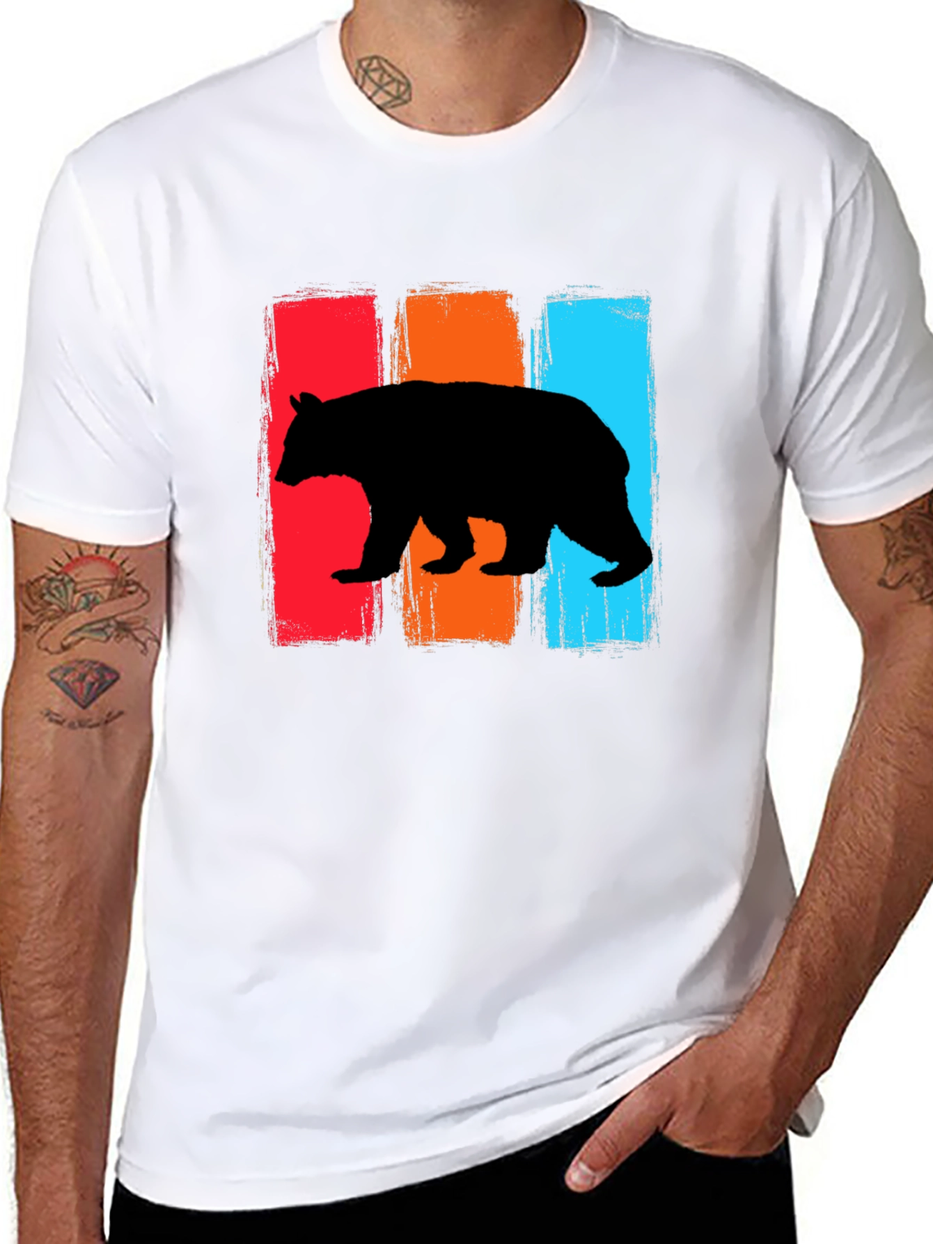 Black Retro Bear Graphic T-Shirt view 8