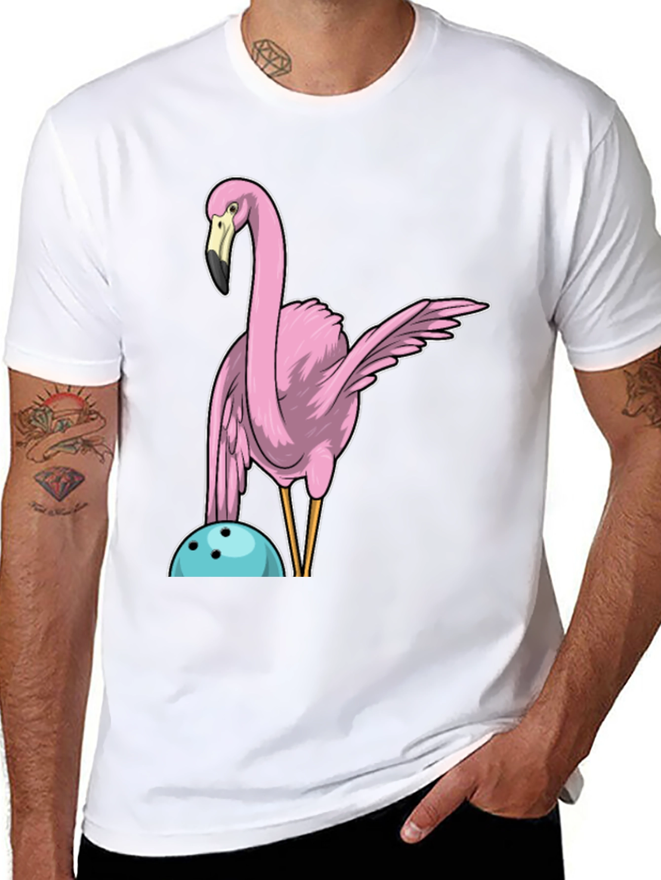 Black Flamingo Bowling T-Shirt view 8