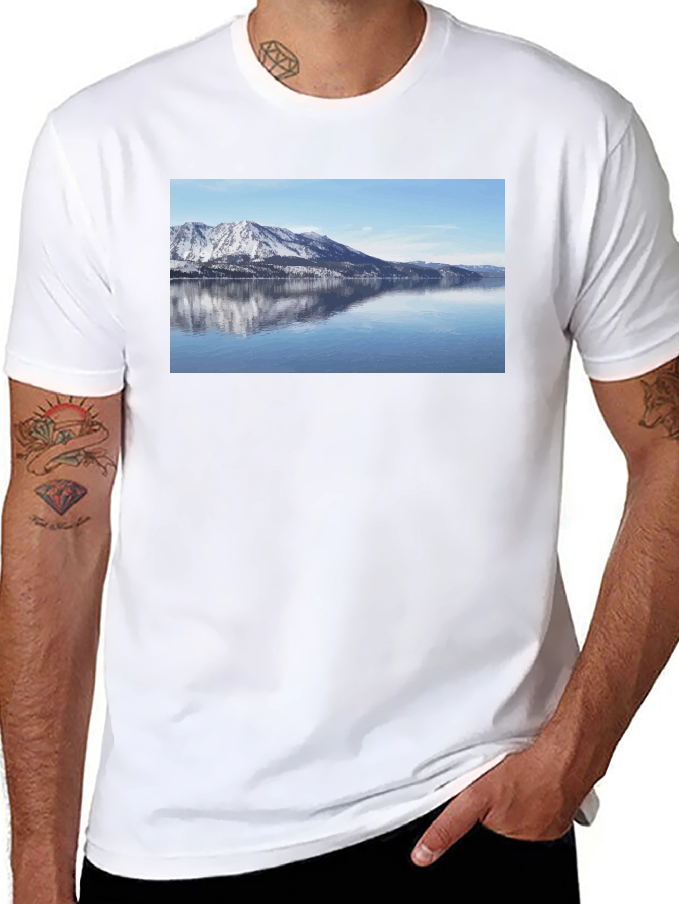 Black Mountain Lake View Graphic Tee view 8