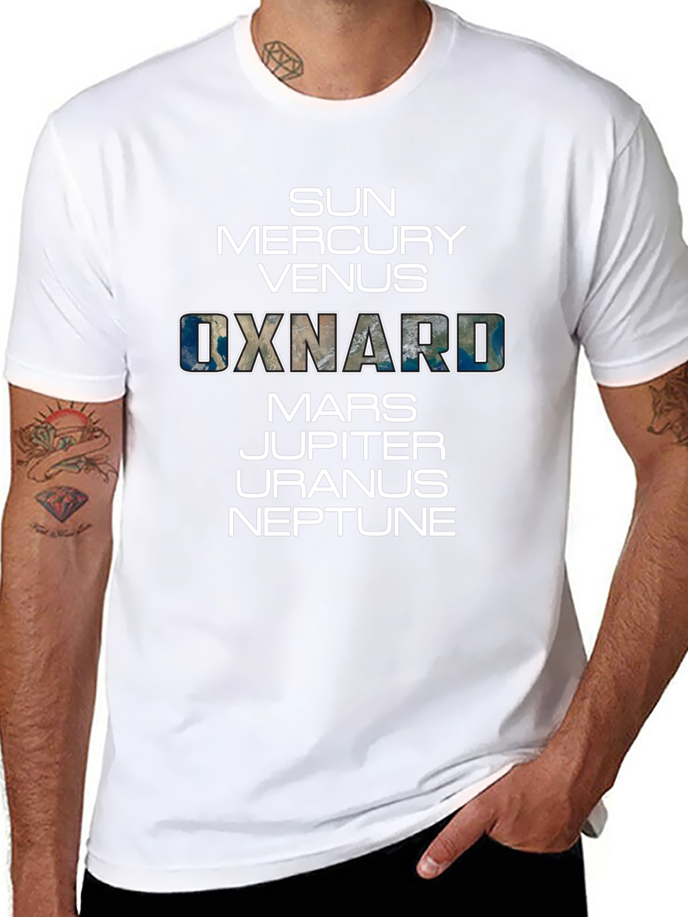 Black Planets & Oxnard T-Shirt - Galaxy Fan view 8