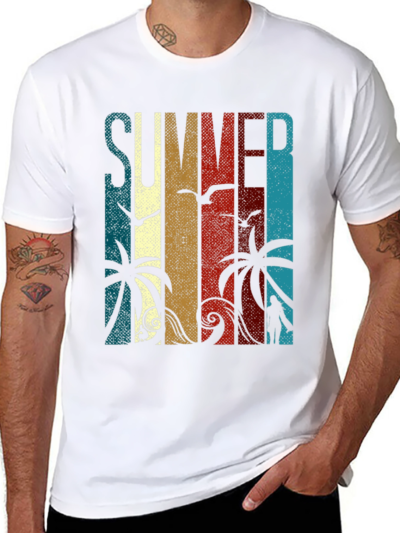 Black Summer Beach Graphic Tee view 8