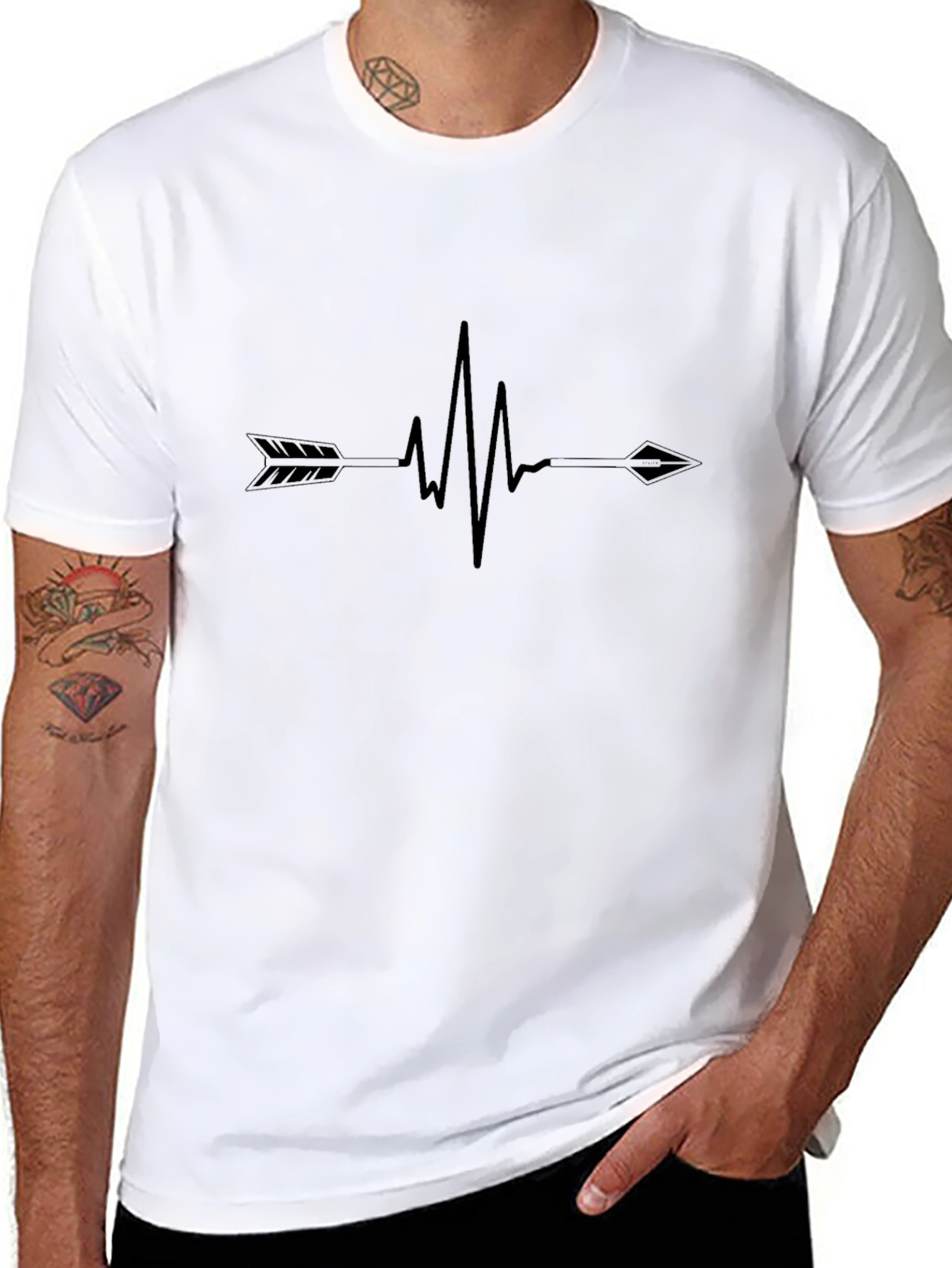 Black Arrow Heartbeat Graphic T-Shirt view 8