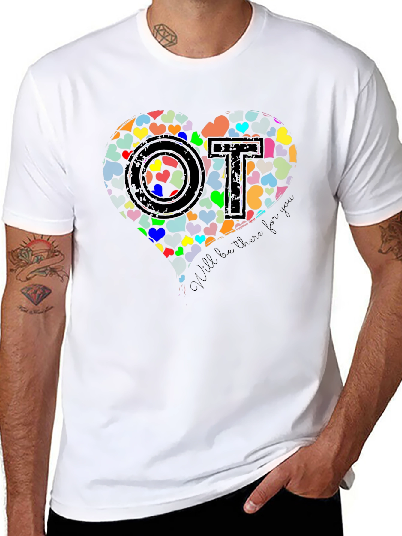 Black Heart OT T-Shirt - Occupational Therapist Gift view 8
