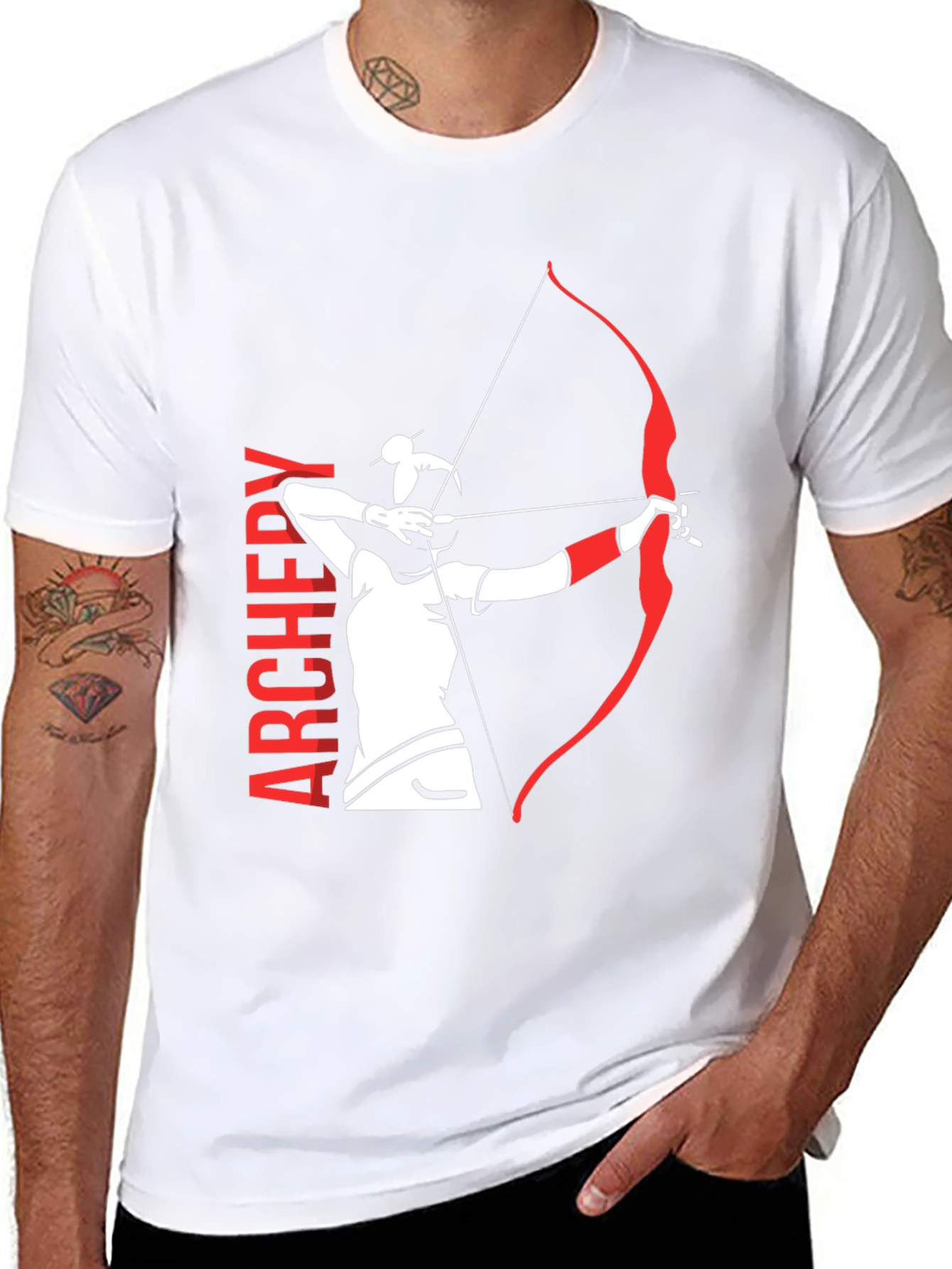 Black Archery Bow T-Shirt - Black Cotton Tee view 8